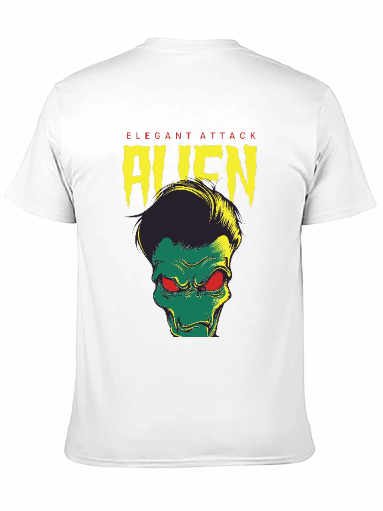 Black Elegant Attack Alien Graphic Tee - Black view 11