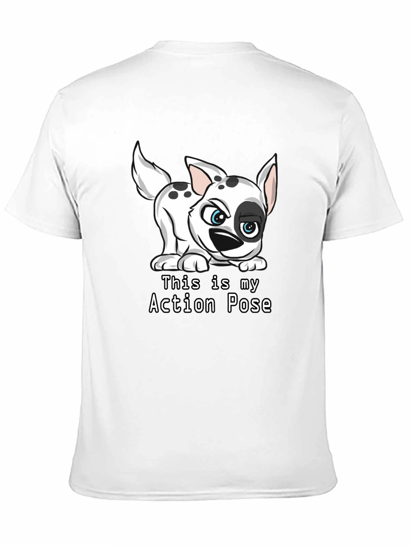 Black Dalmatian Action Pose Black T-Shirt view 11