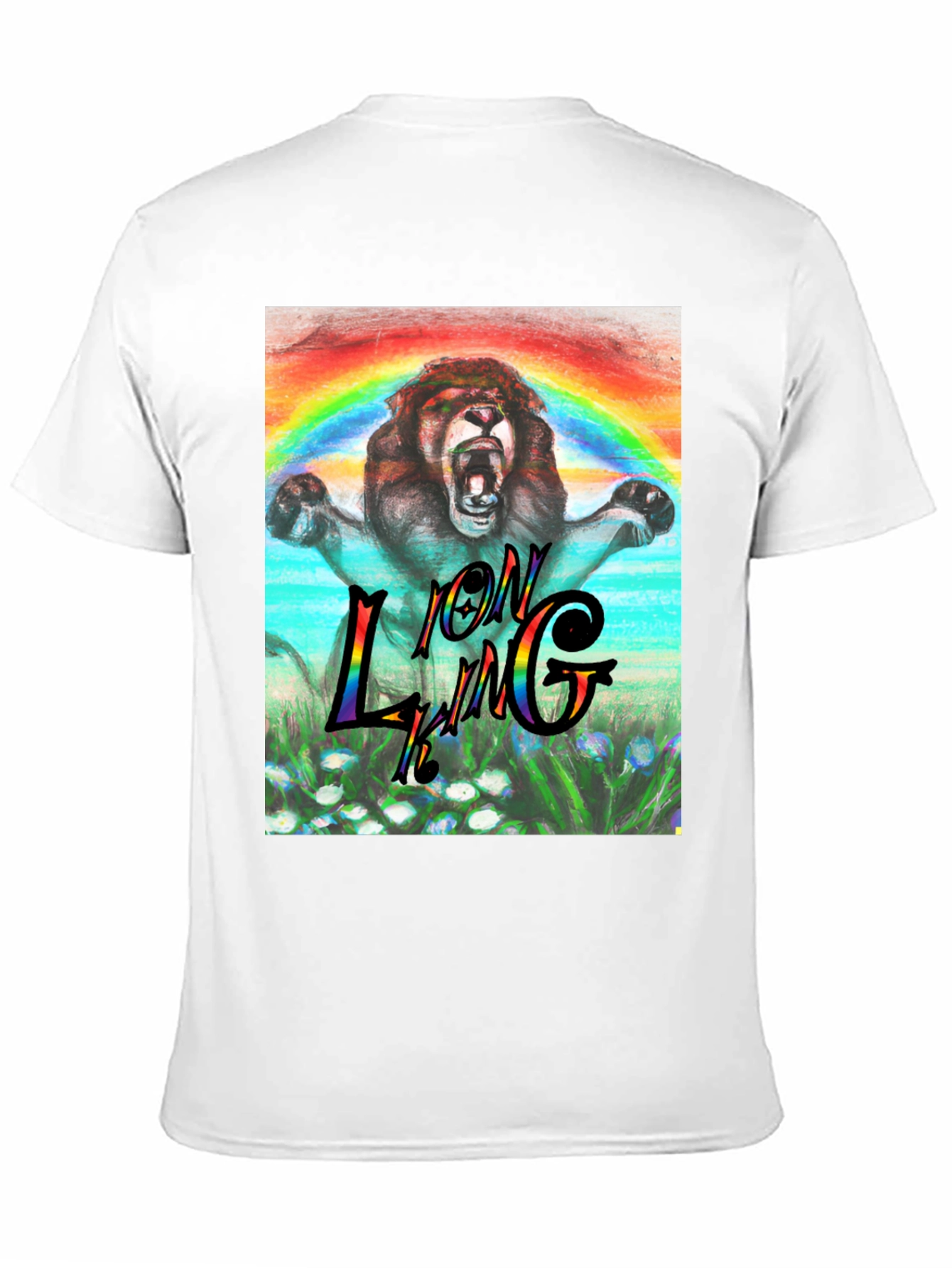 Black Lion King Rainbow Graphic Tee - Black view 11