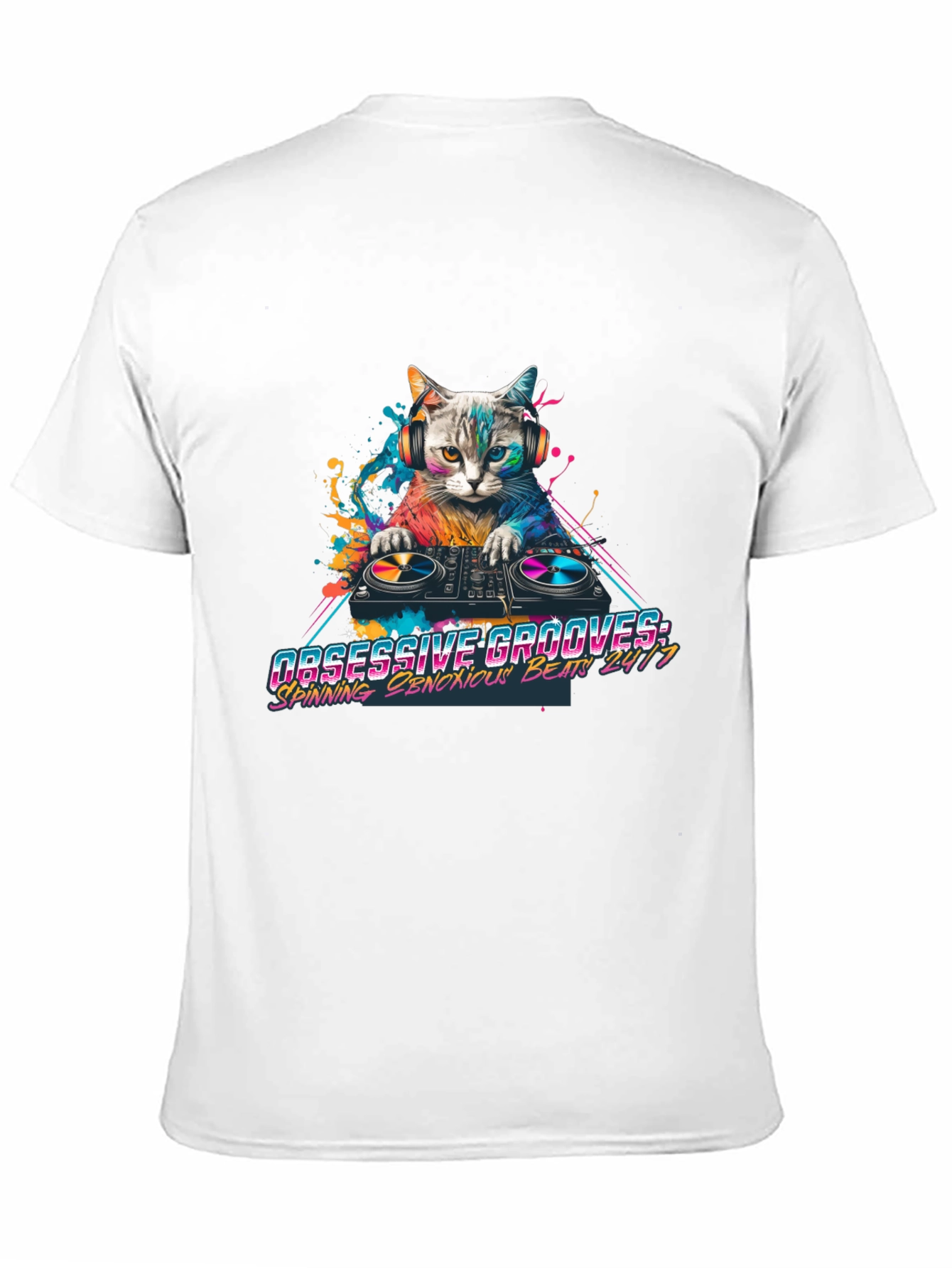 Black DJ Cat Graphic Tee - Obsessive Grooves view 11