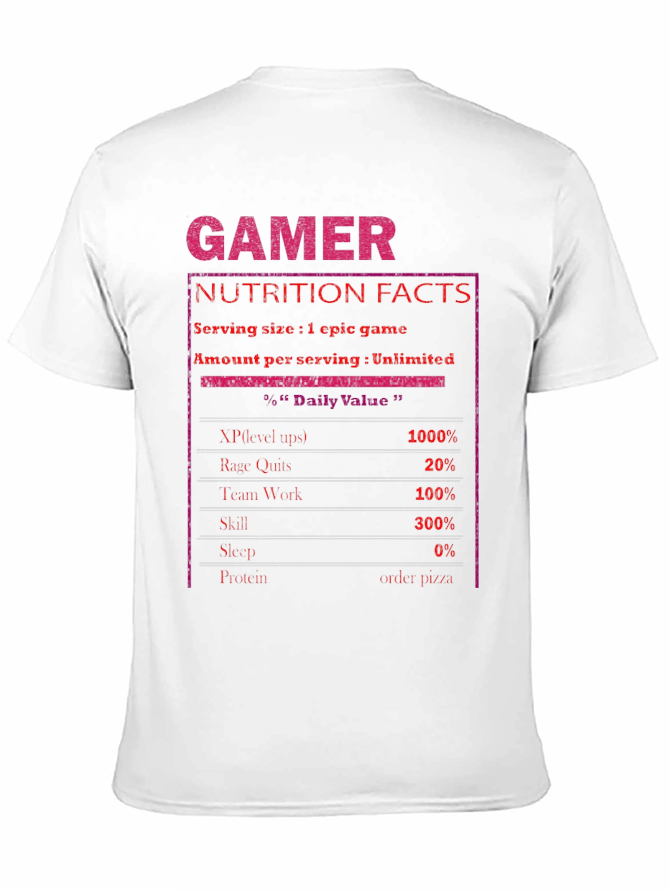 Black Gamer Nutrition Facts T-Shirt view 11