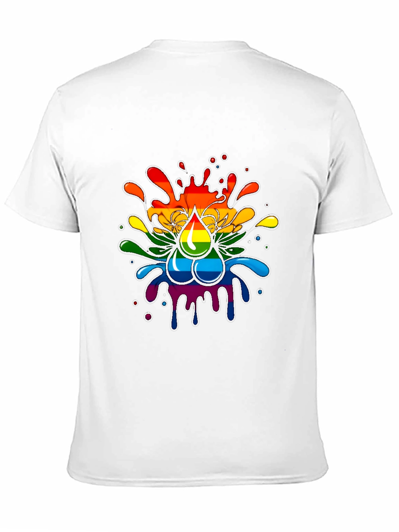 Black Rainbow Splash T-Shirt - Pride Inspired Design view 11