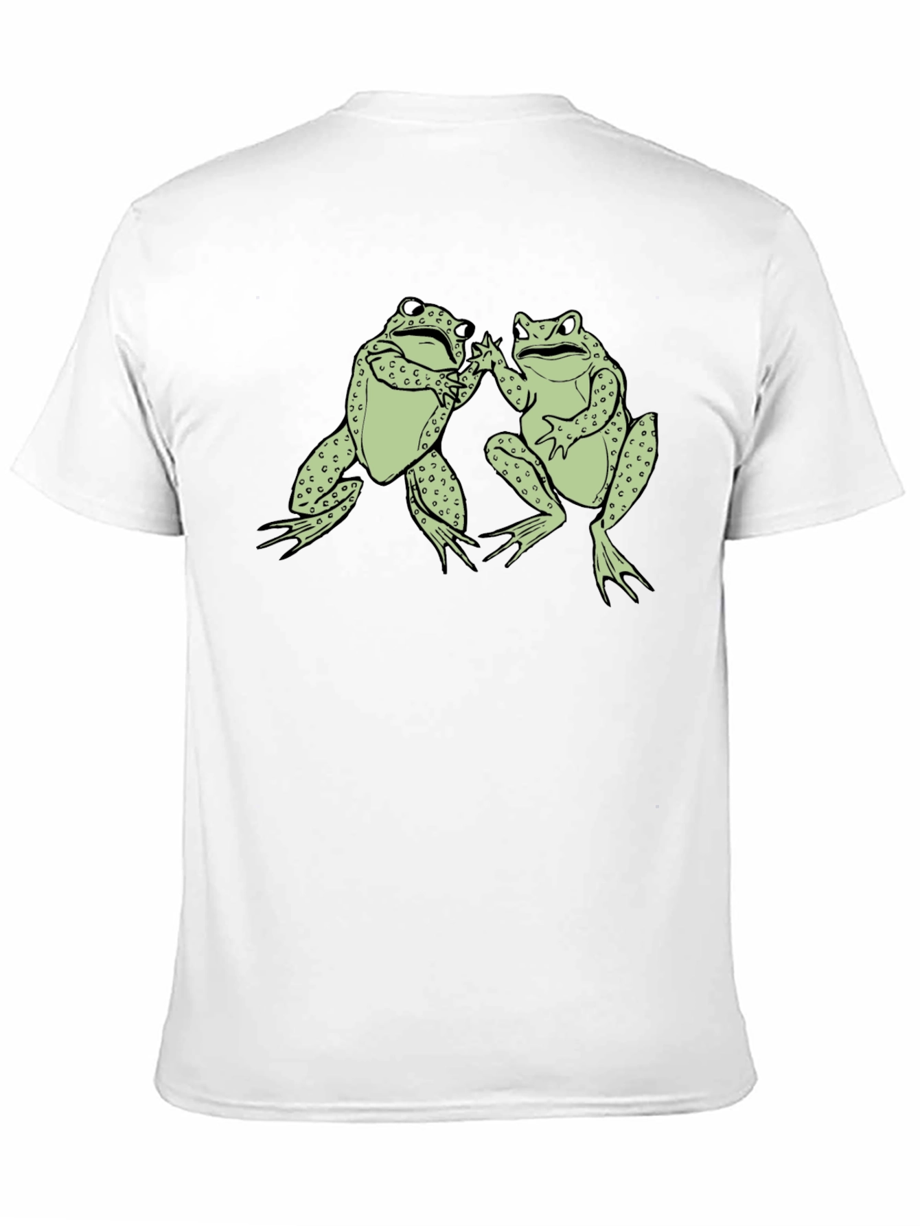 Black Funny Frog High Five Graphic Black T-Shirt view 11