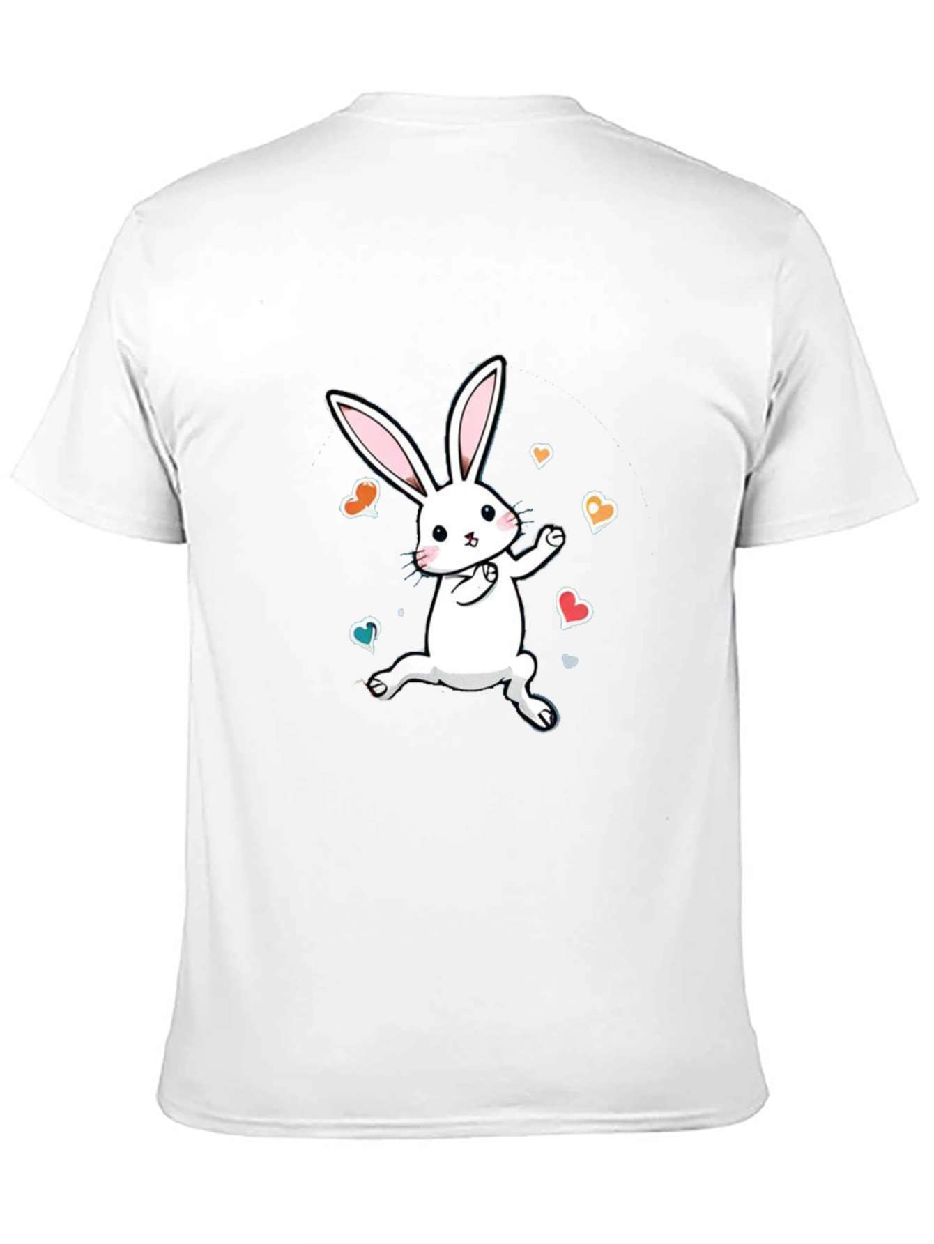 Black Cute Bunny Graphic Tee - Soft Cotton Comfort view 11