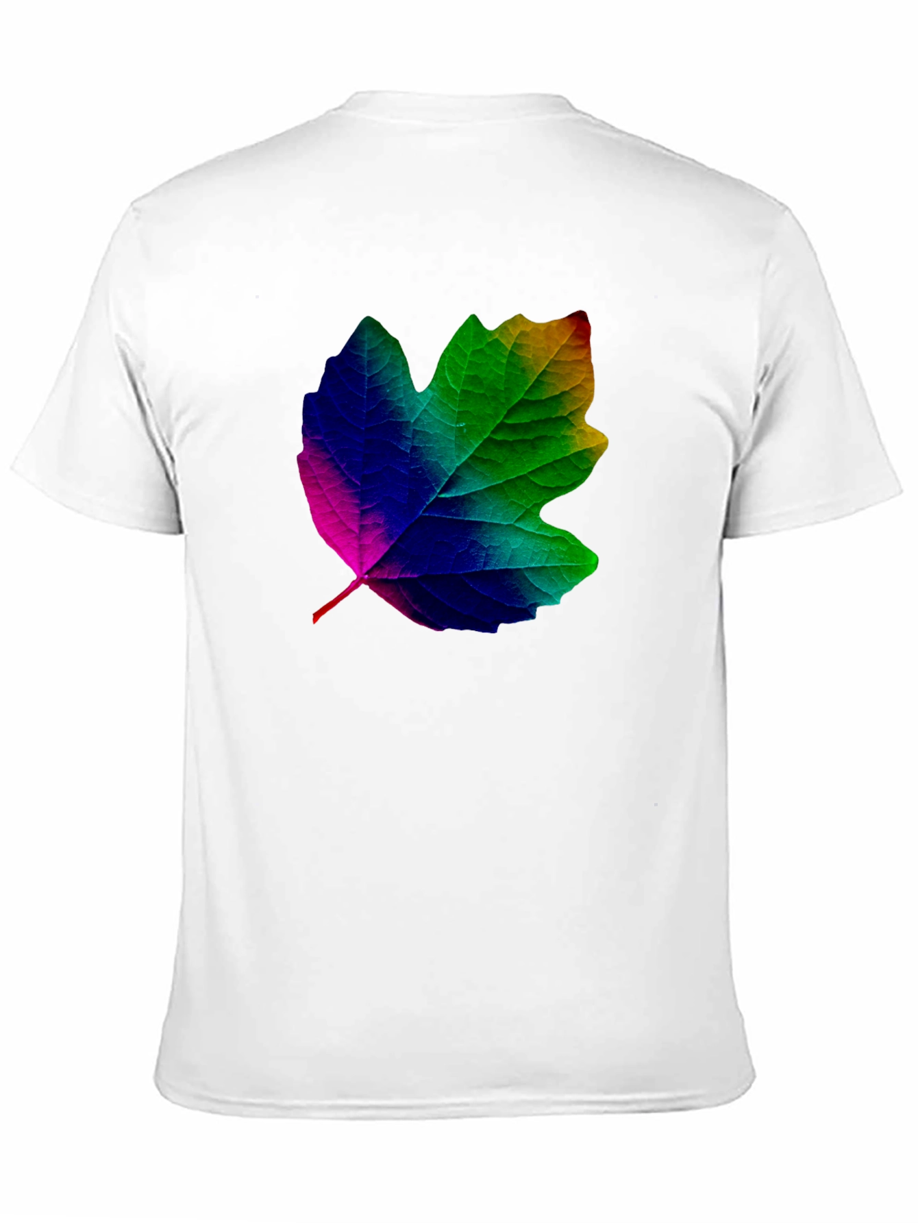 Black Rainbow Leaf Graphic T-Shirt - Unique Design view 11