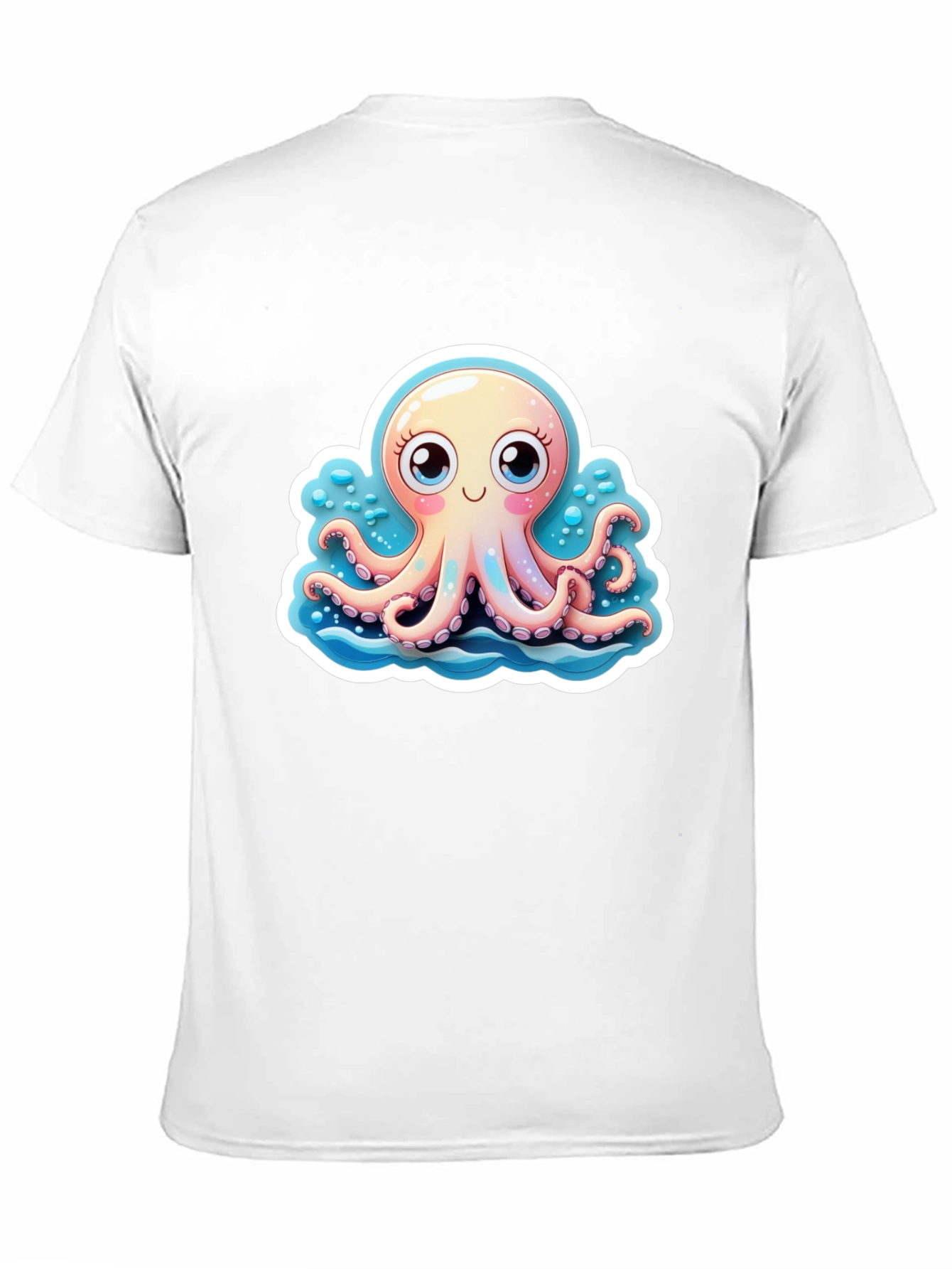 Black Cute Octopus Graphic Tee - Stylish Black T-Shirt view 11