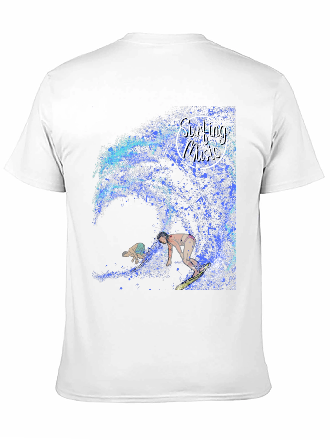 Black Surfing Music Graphic Tee - Wave Rider Shirt view 11