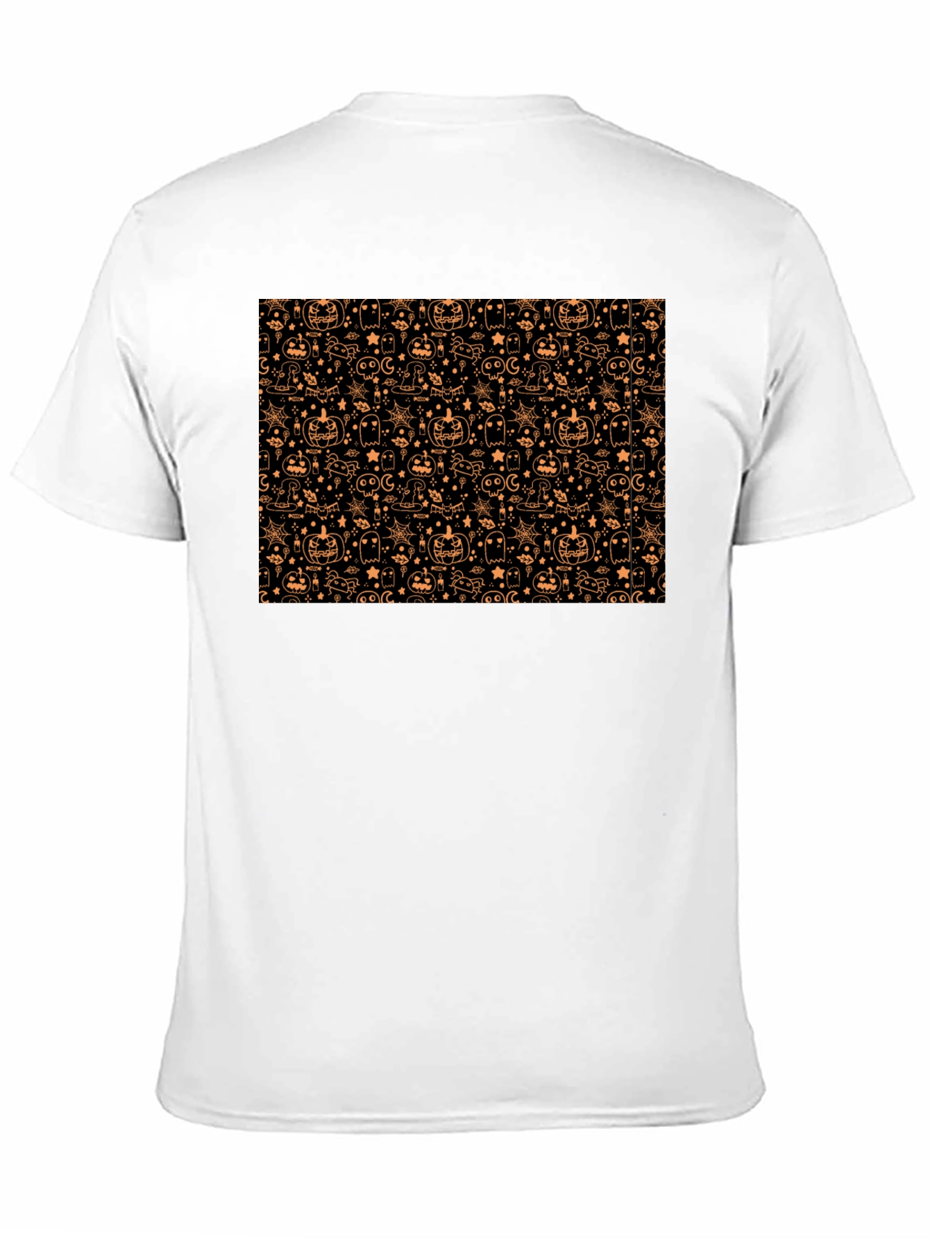 Black Halloween Pattern T-Shirt - Spooky Season Style view 11