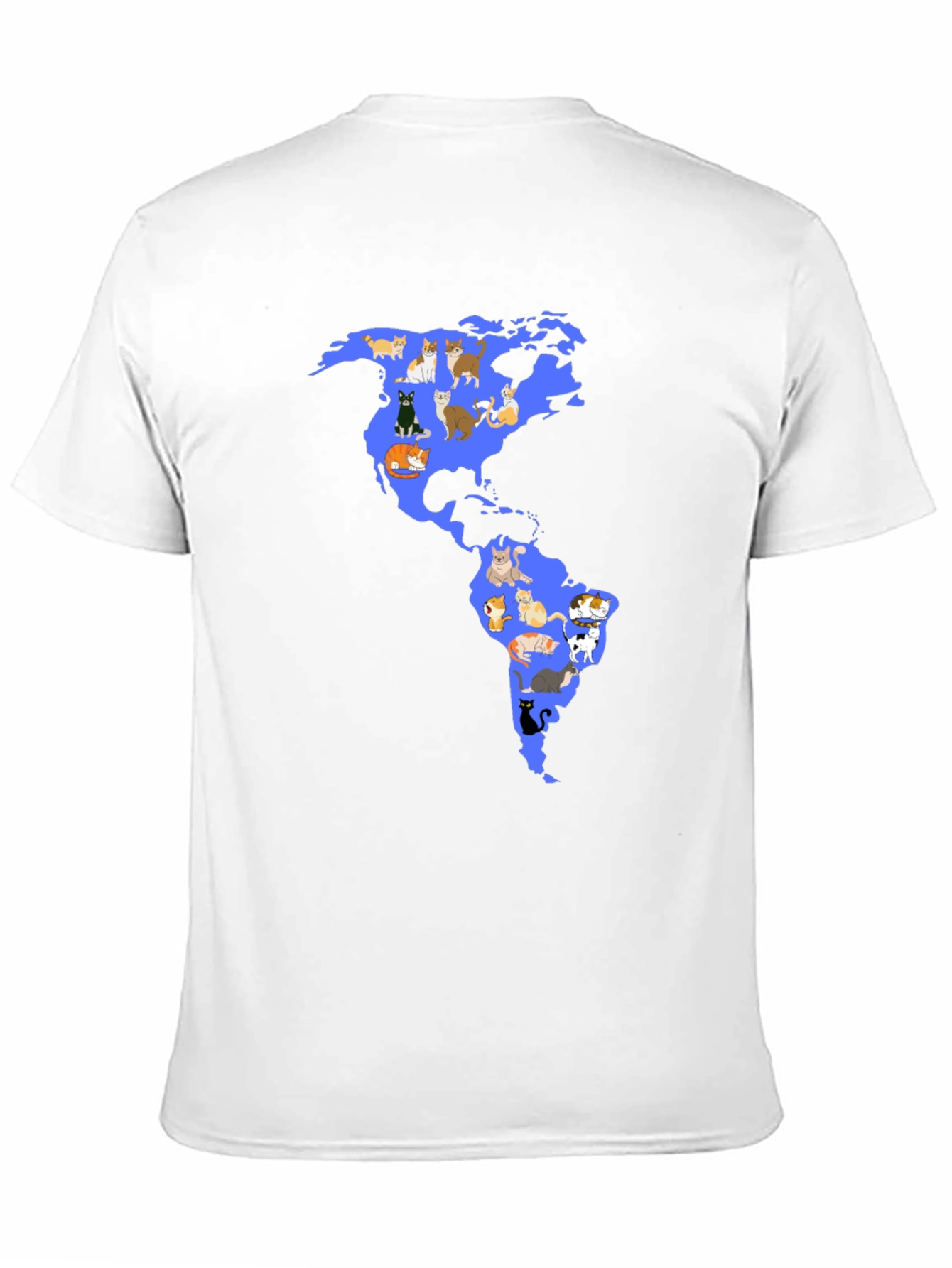 Black Cat Map Graphic T-Shirt - Black view 11