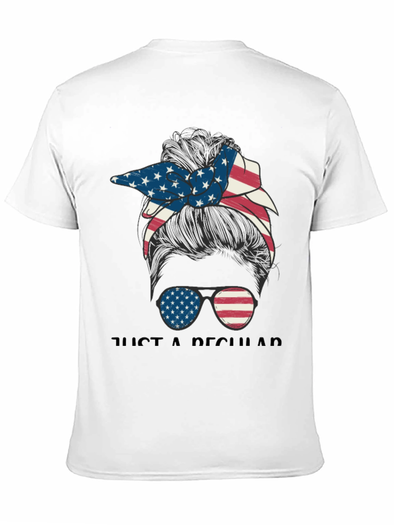 Black Patriotic Messy Bun T-Shirt view 11