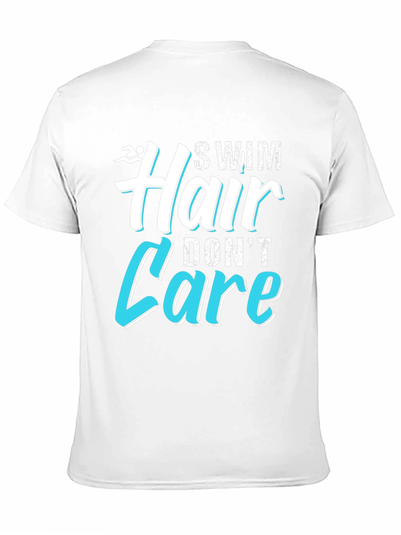 Black Swim Hair Don't Care T-Shirt view 11