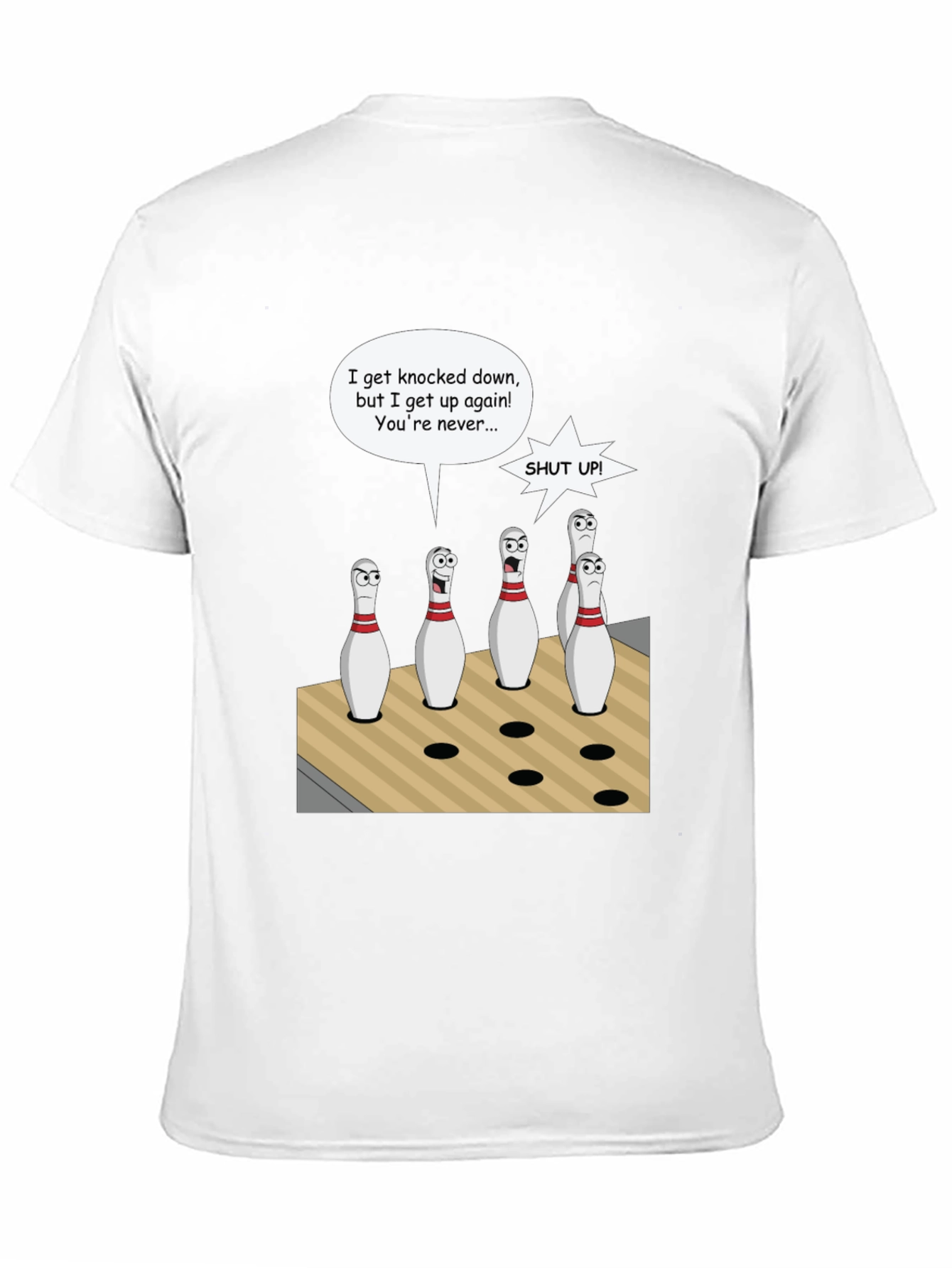 Black Bowling Pin Cartoon T-Shirt view 11