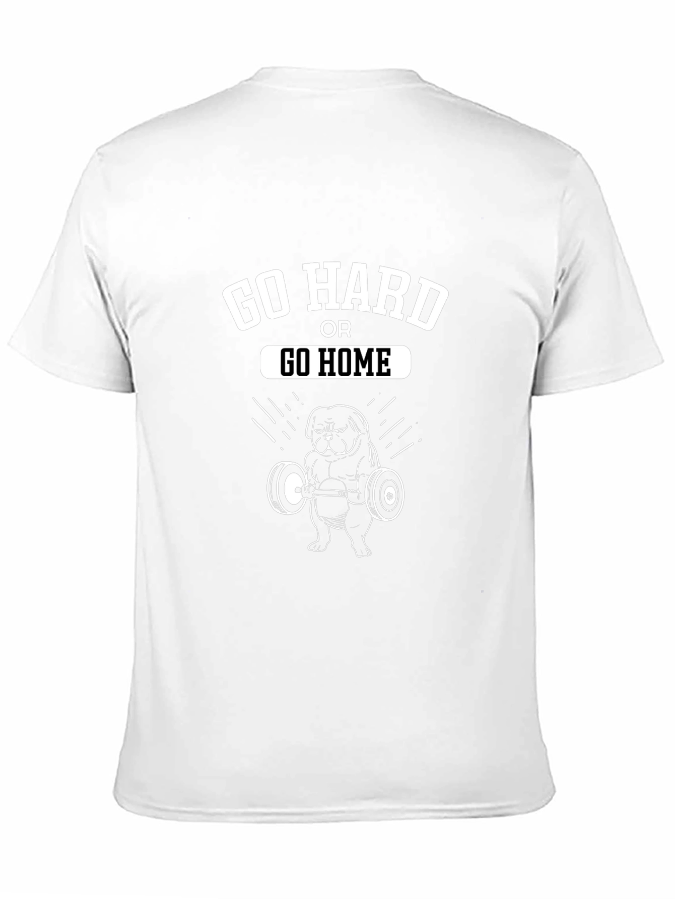 Black Go Hard or Go Home Gym Pug T-Shirt view 11