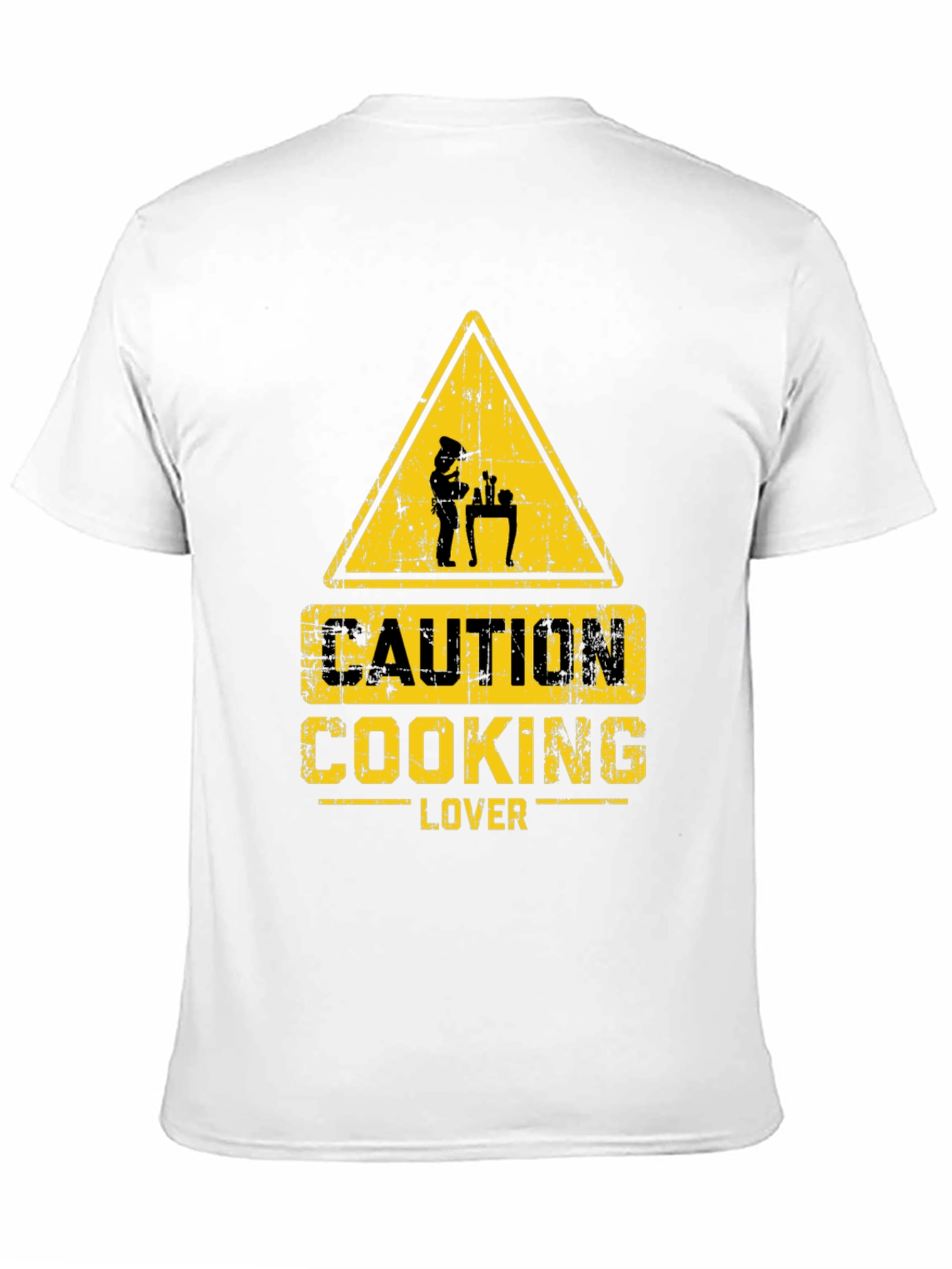 Black Caution Cooking Lover T-Shirt - Black view 11