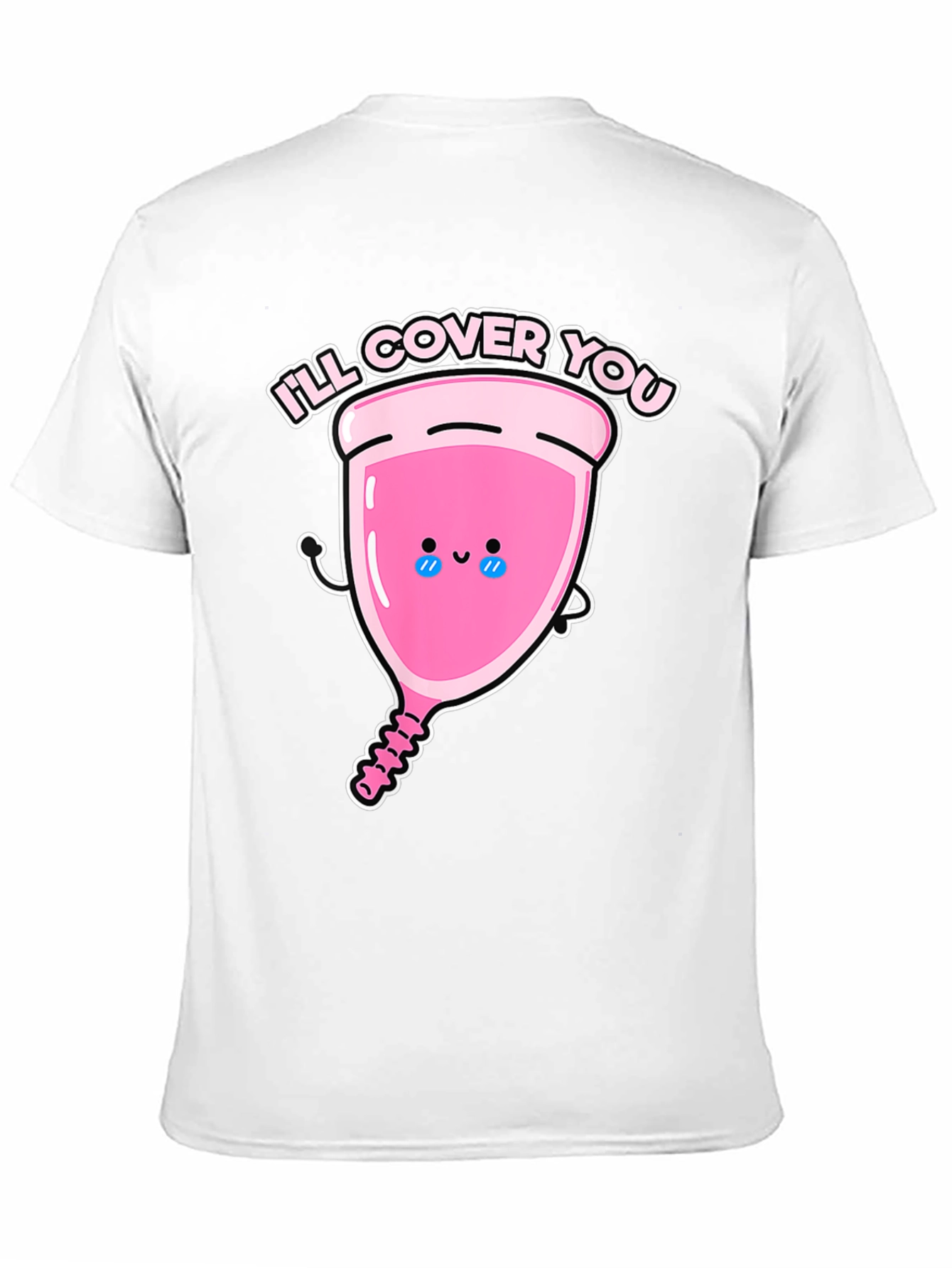 Black Men's 'I'll Cover You' Menstrual Cup Graphic Tee view 11