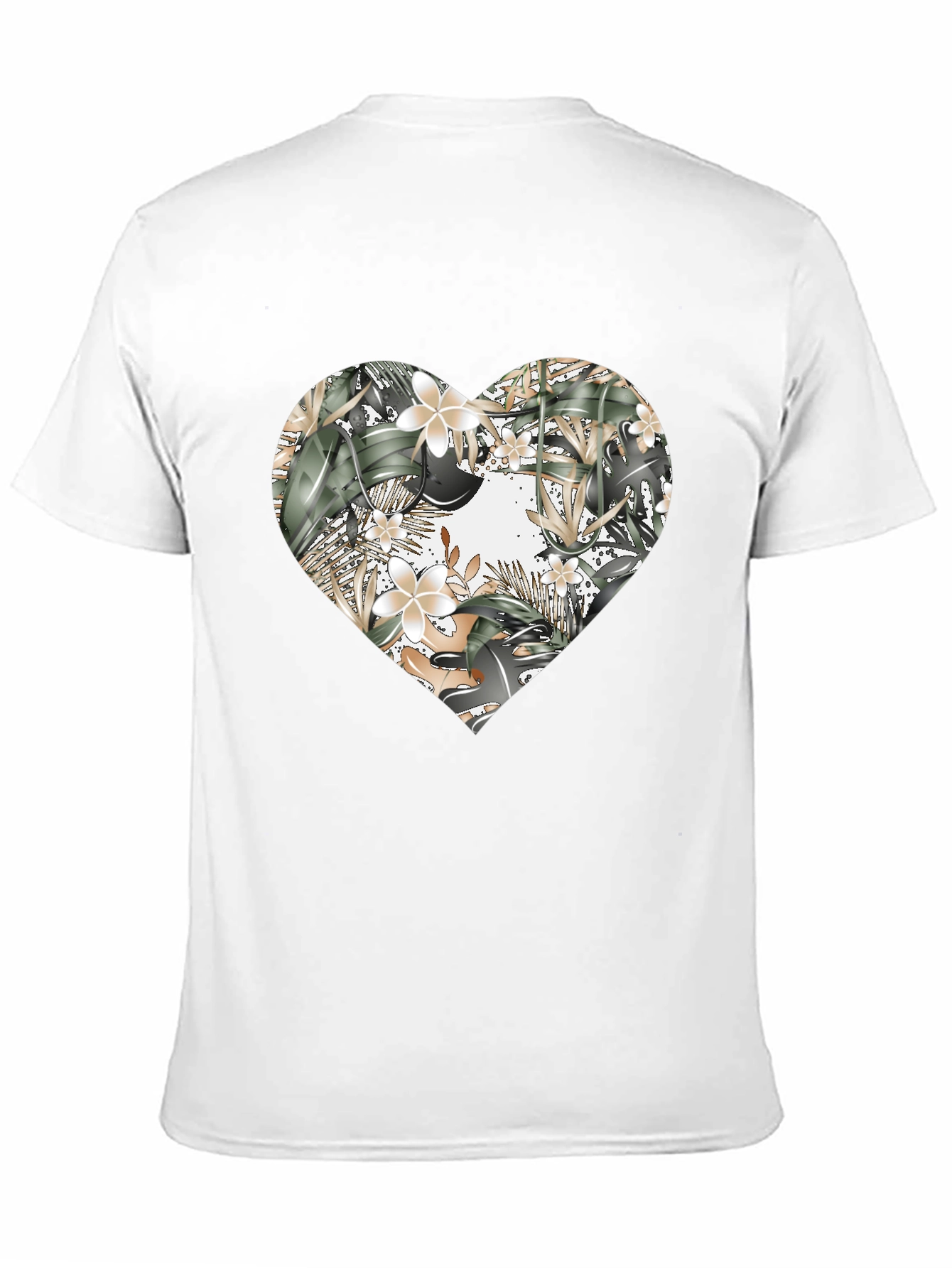 Black Floral Heart Graphic Tee - Stylish Black T-Shirt view 11