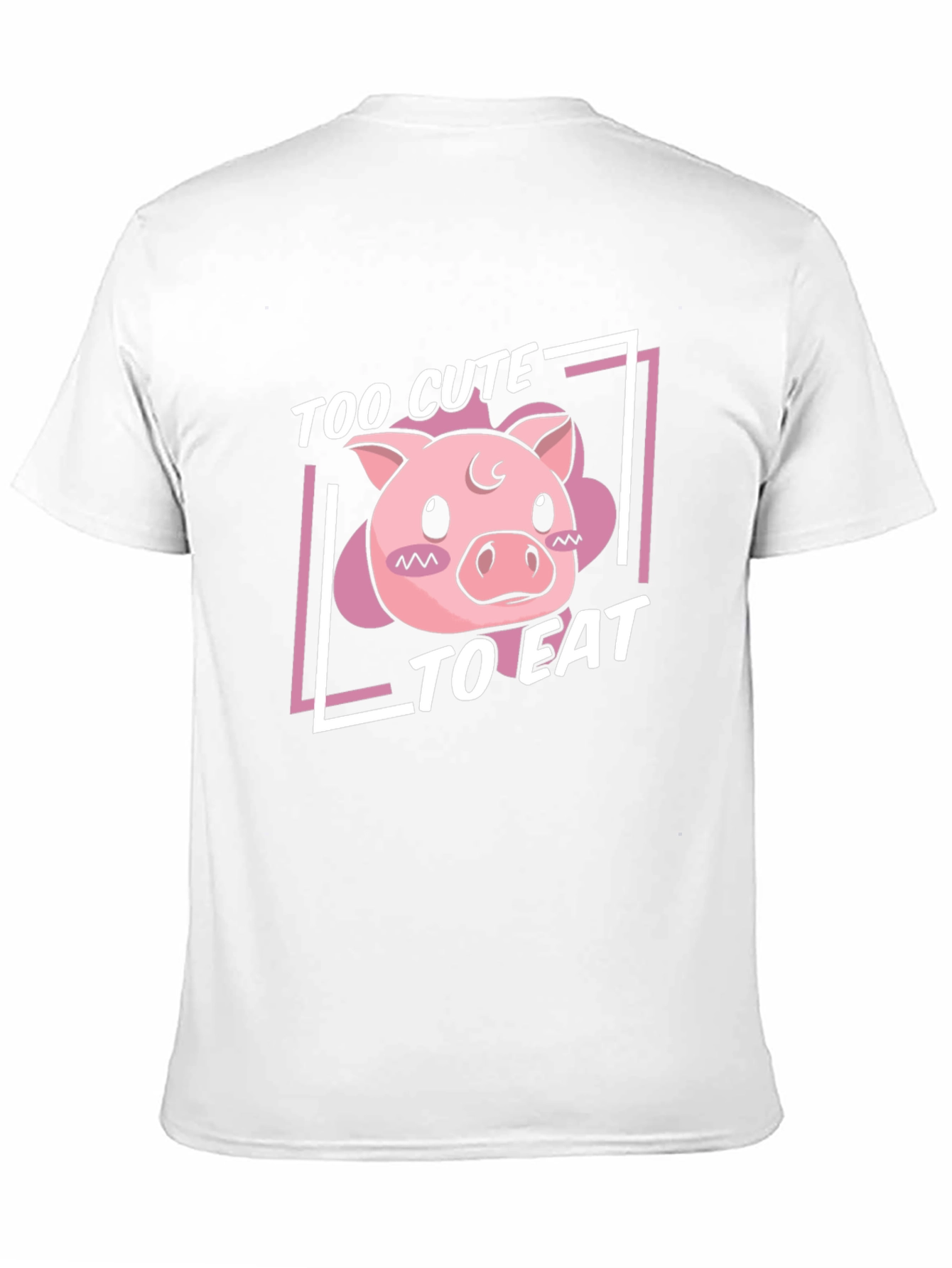 Black Cute Pig T-Shirt - Too Cute To Eat view 11