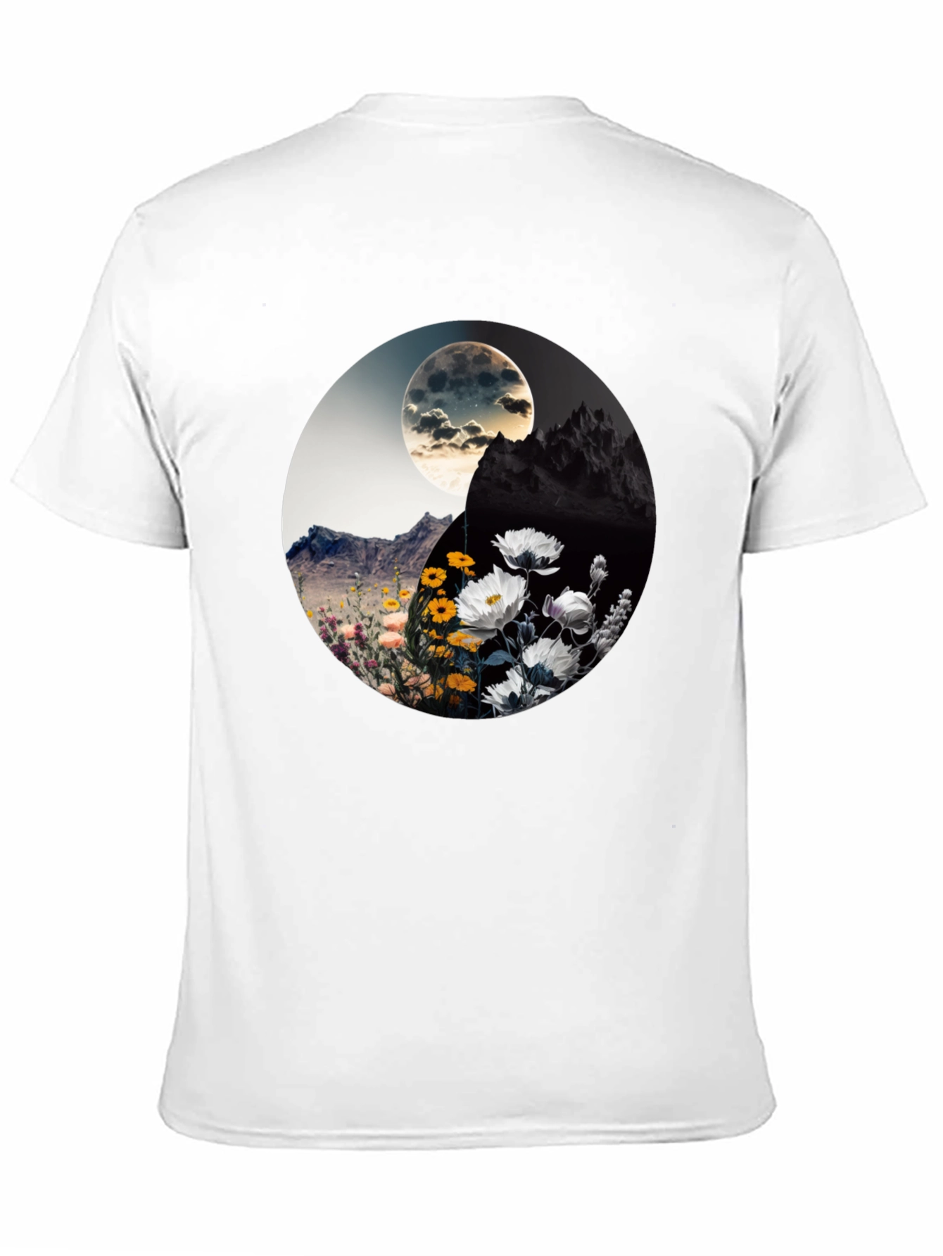 Black Yin Yang Floral Graphic Tee - Stylish Comfort view 11