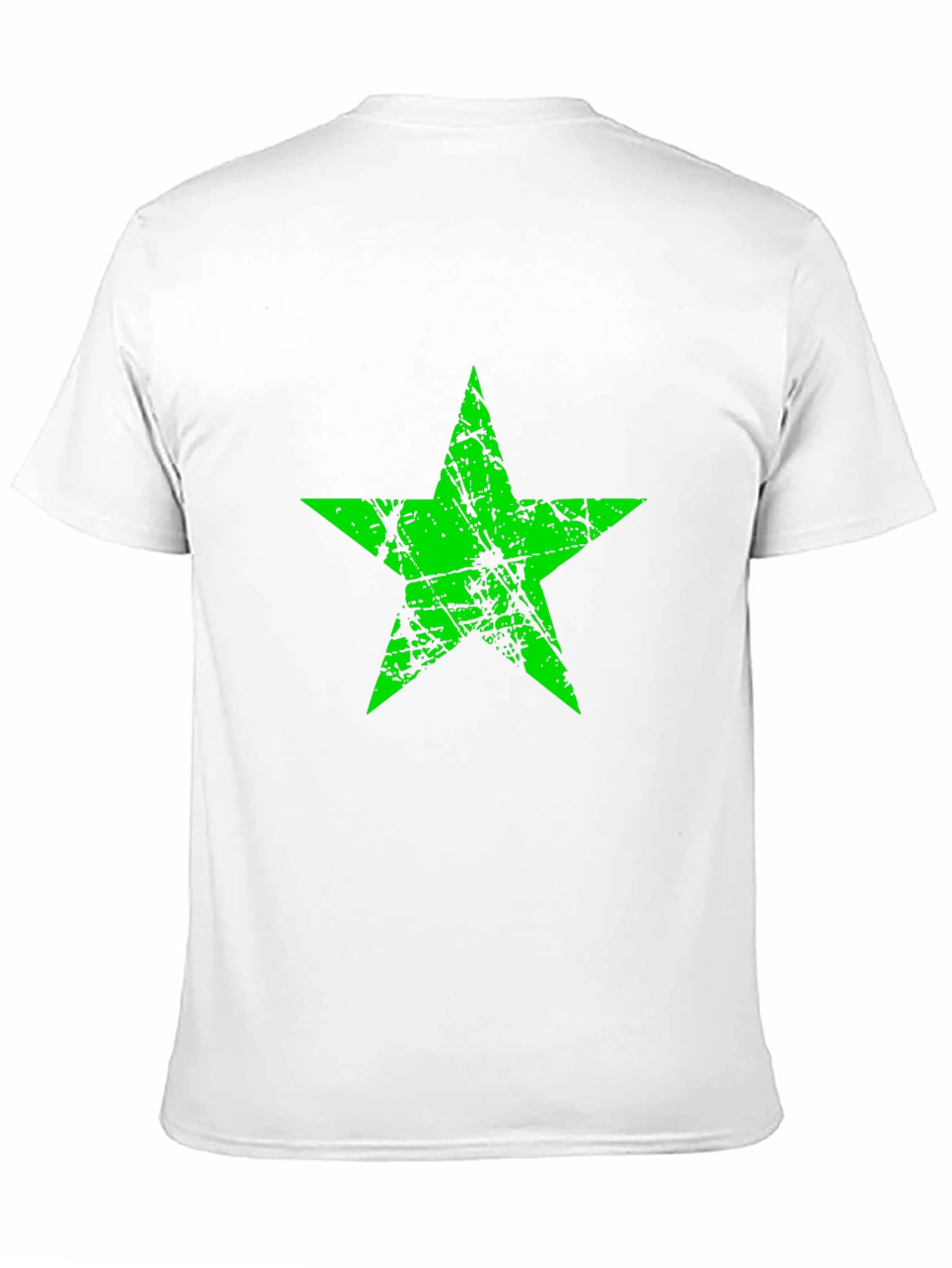 Black Grunge Green Star Graphic Black T-Shirt view 11