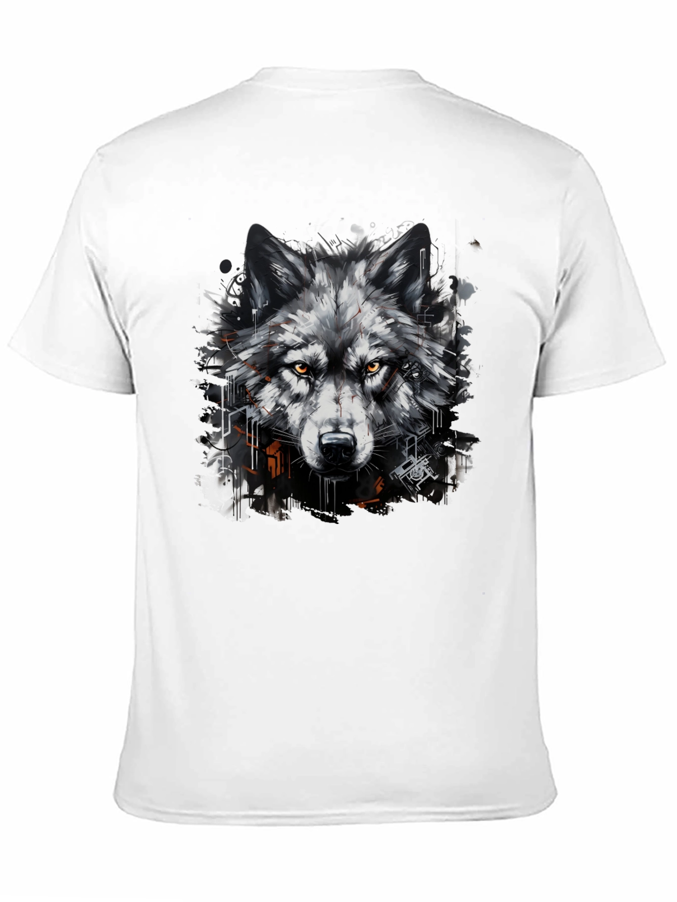 Black Wolf Graphic Print Black T-Shirt view 11