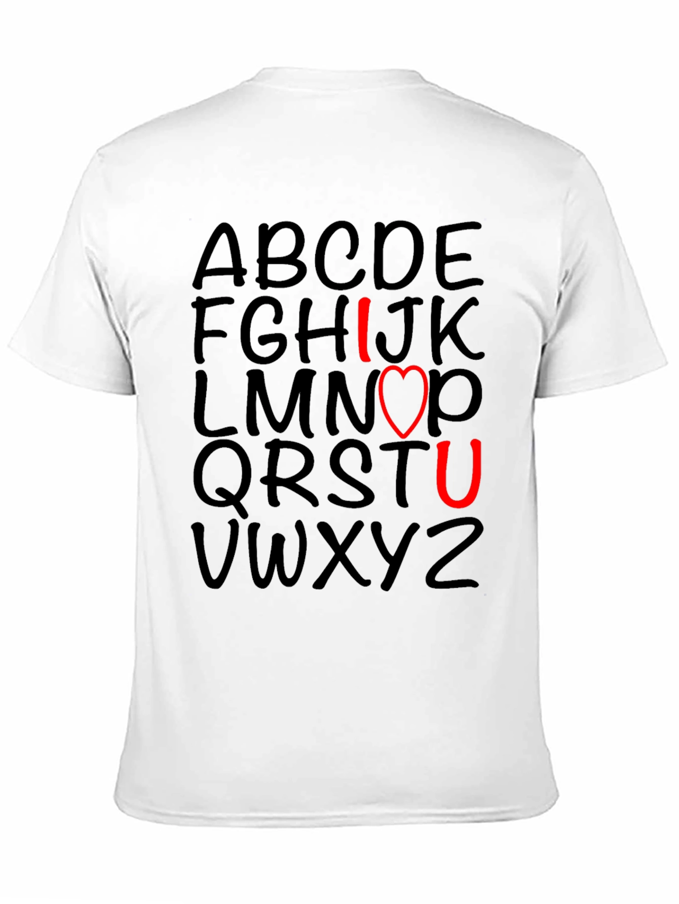 Black I Love You T-Shirt with Alphabet Design view 11