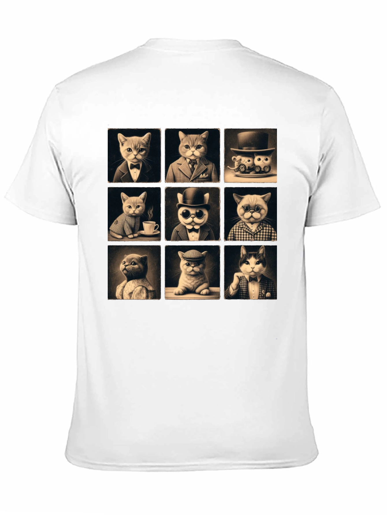 Black Dapper Cats T-Shirt view 11