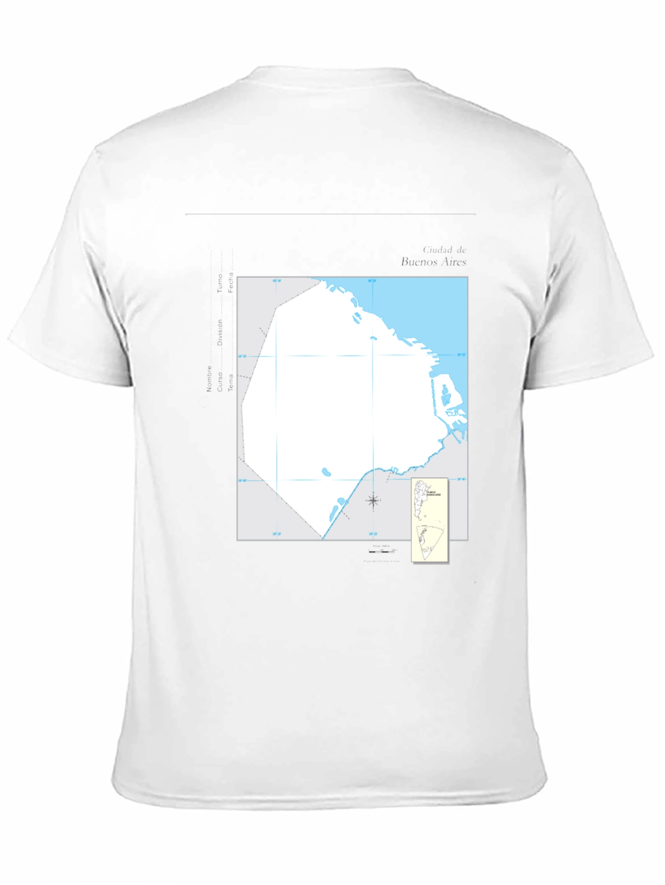 Black Nautical Chart Tee - Black Cotton Graphic T-Shirt view 11
