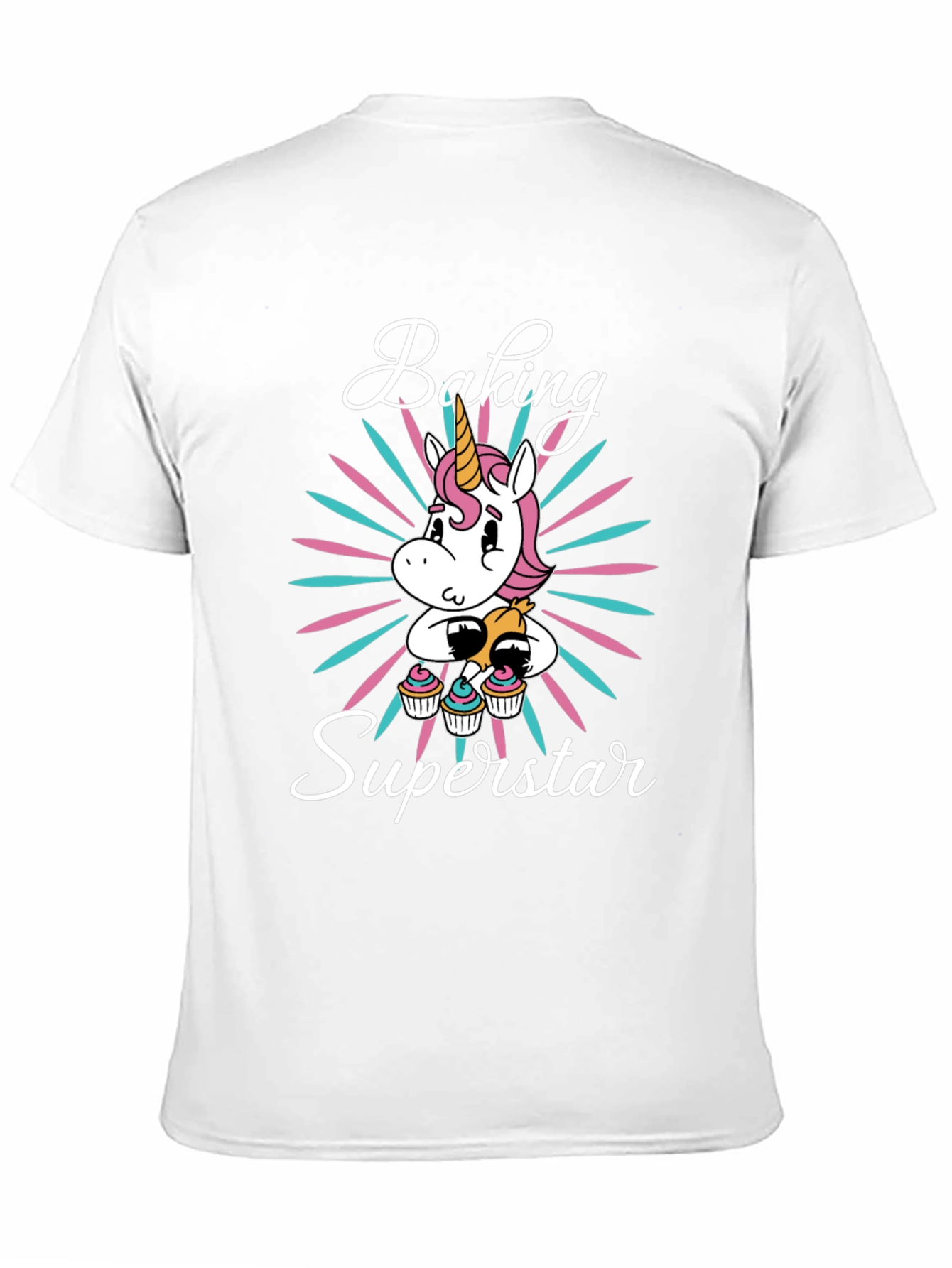 Black Baking Superstar Unicorn Graphic T-Shirt view 11