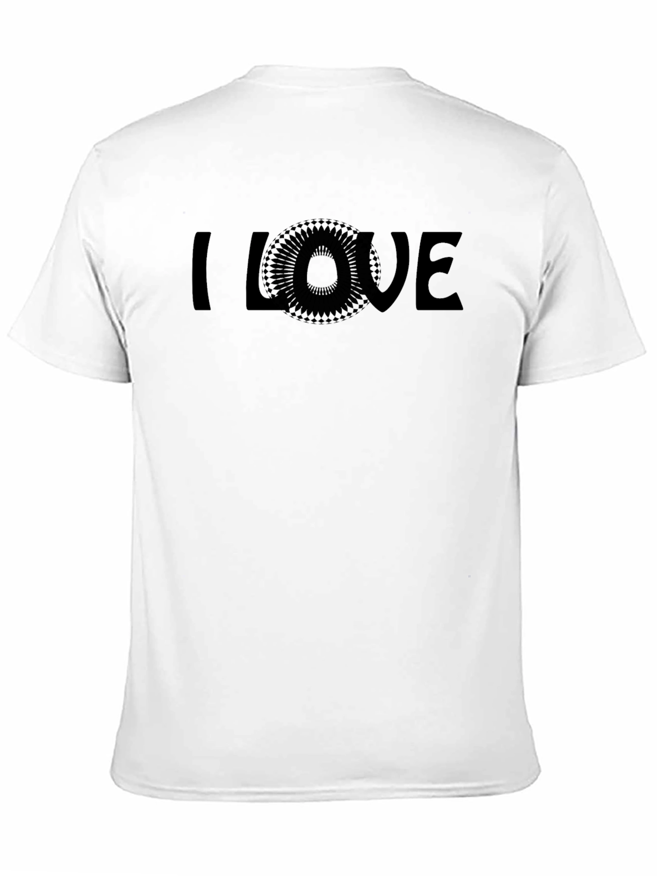 Black I Love Graphic T-Shirt - Modern Geometric Design view 11