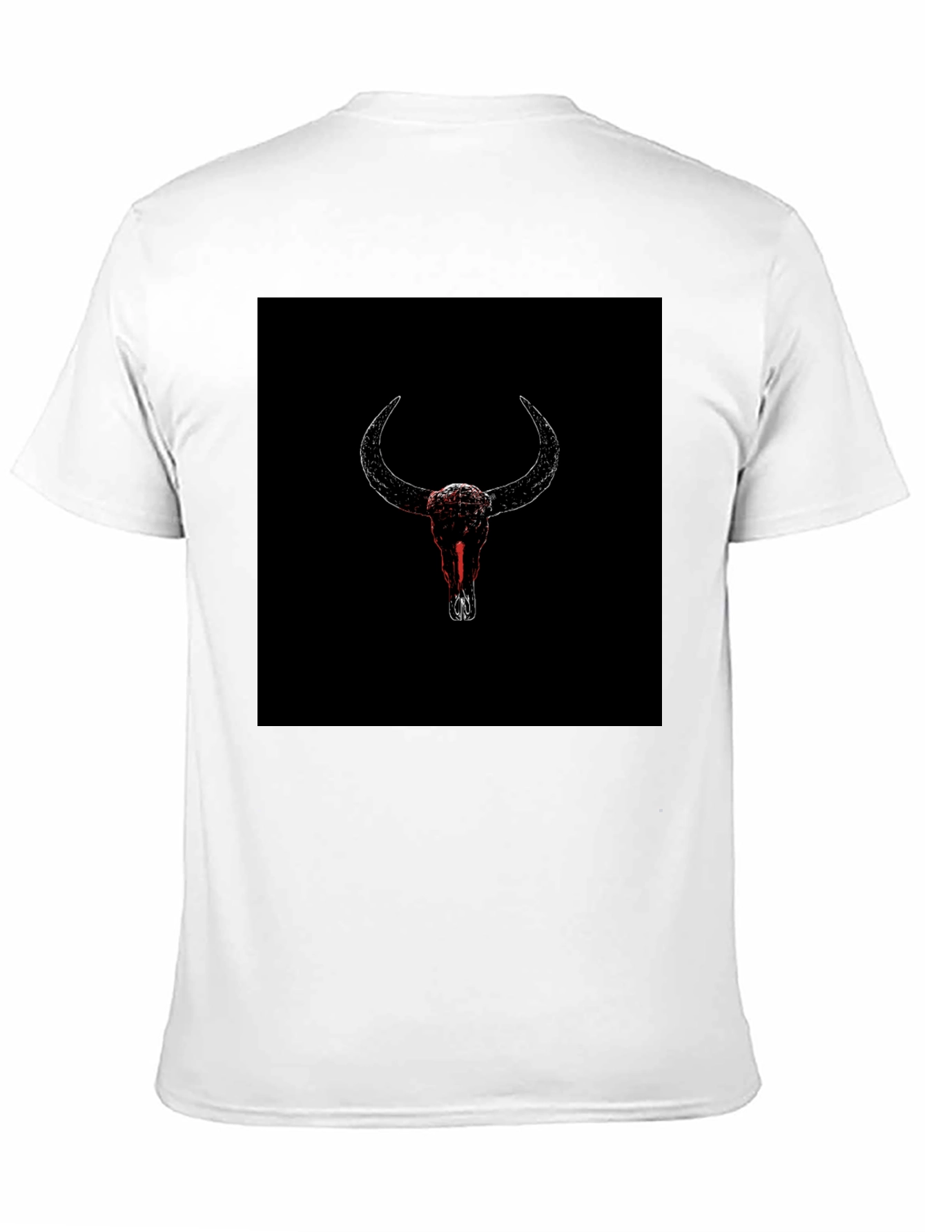 Black Black T-Shirt with Bull Skull Graphic view 11
