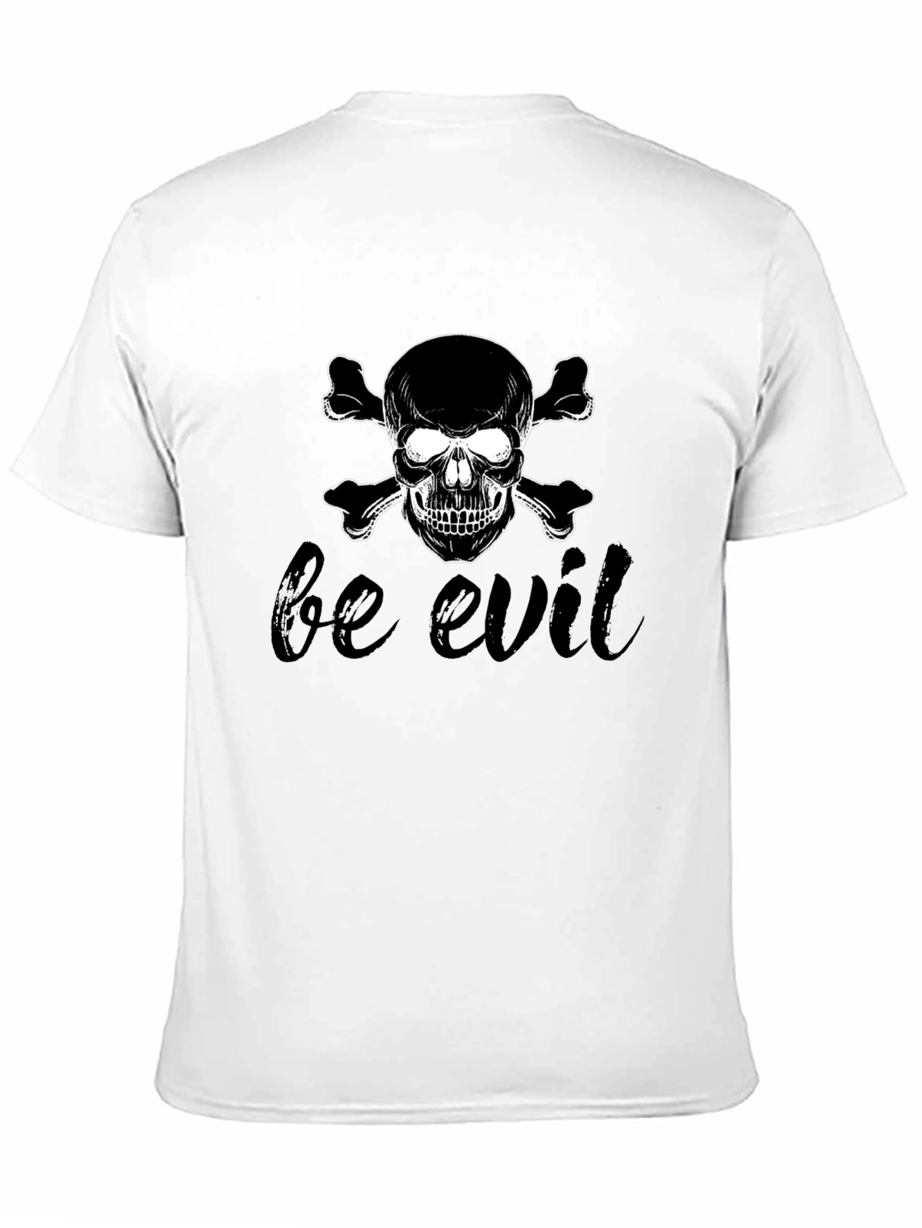 Black Be Evil Skull & Crossbones Graphic Tee view 11