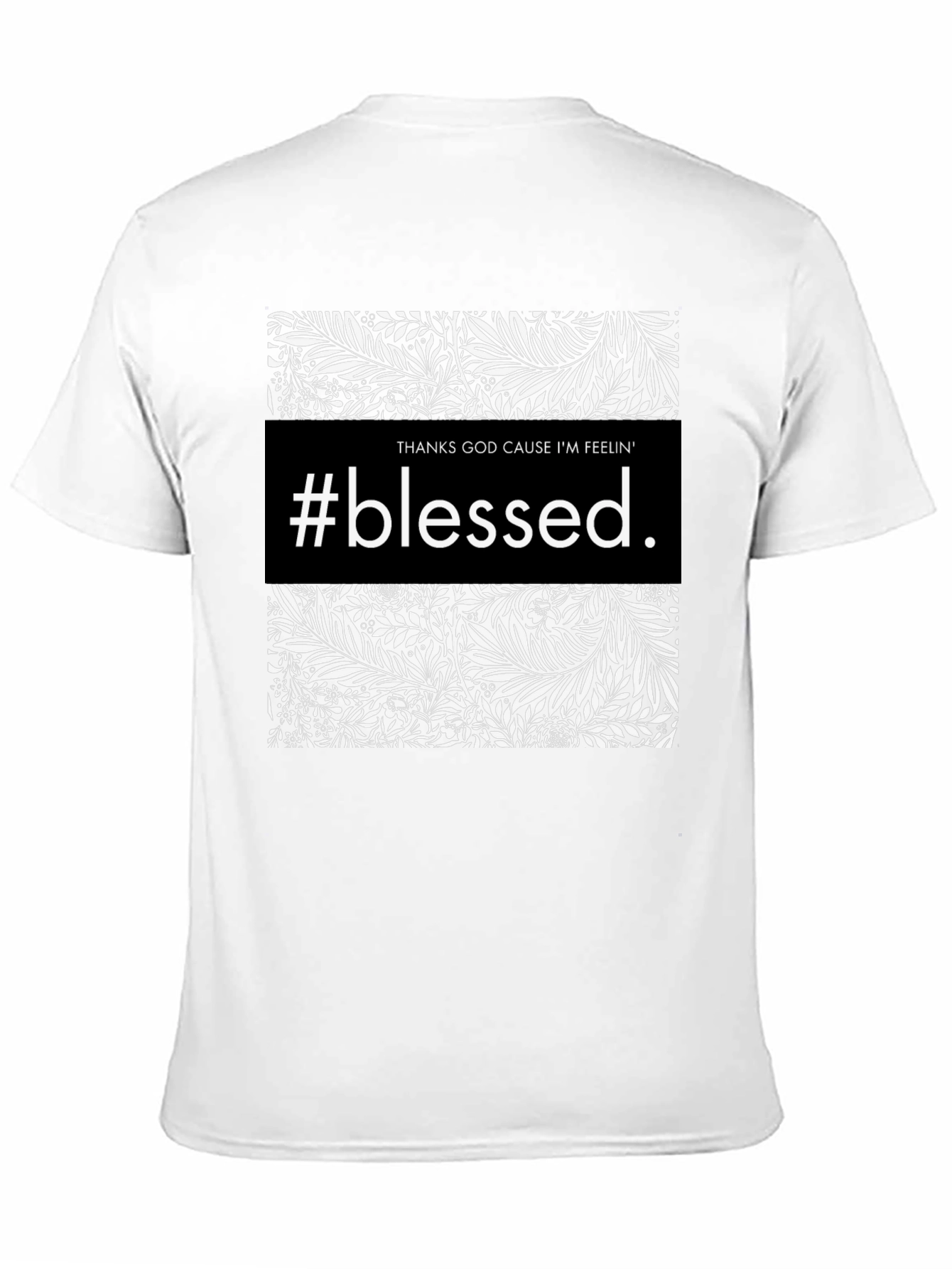 Black #Blessed Graphic Print Black Crewneck T-Shirt view 11