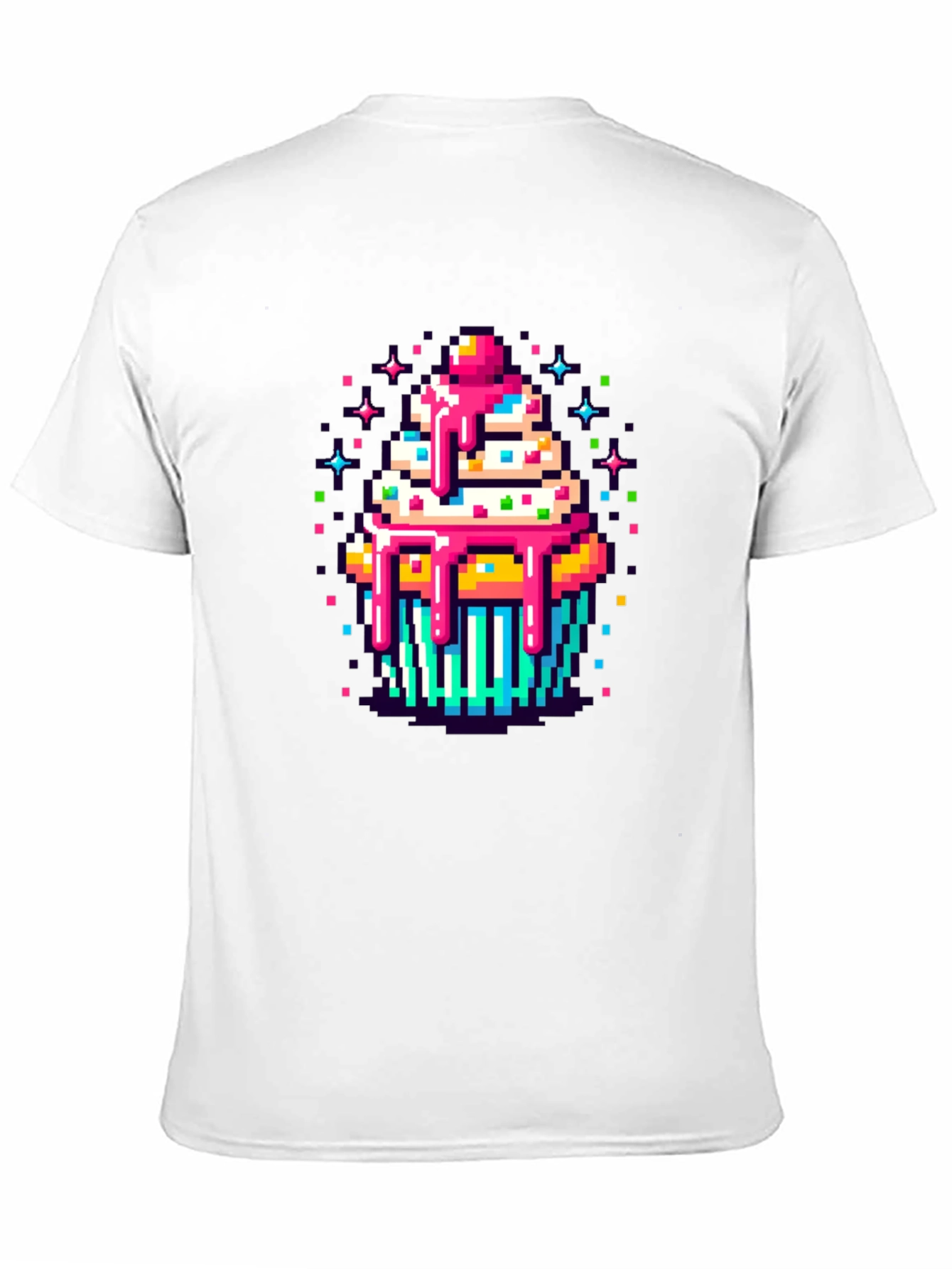 Black Pixel Art Cupcake Graphic Tee - Sweet Style! view 11
