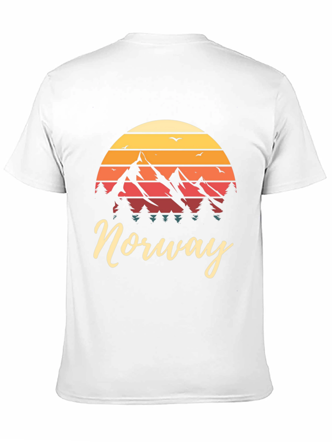 Black Norway Mountain Sunset Graphic Tee view 11