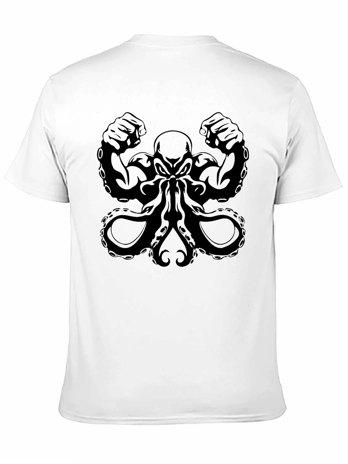 Black Muscular Octopus Graphic T-Shirt - Black view 11