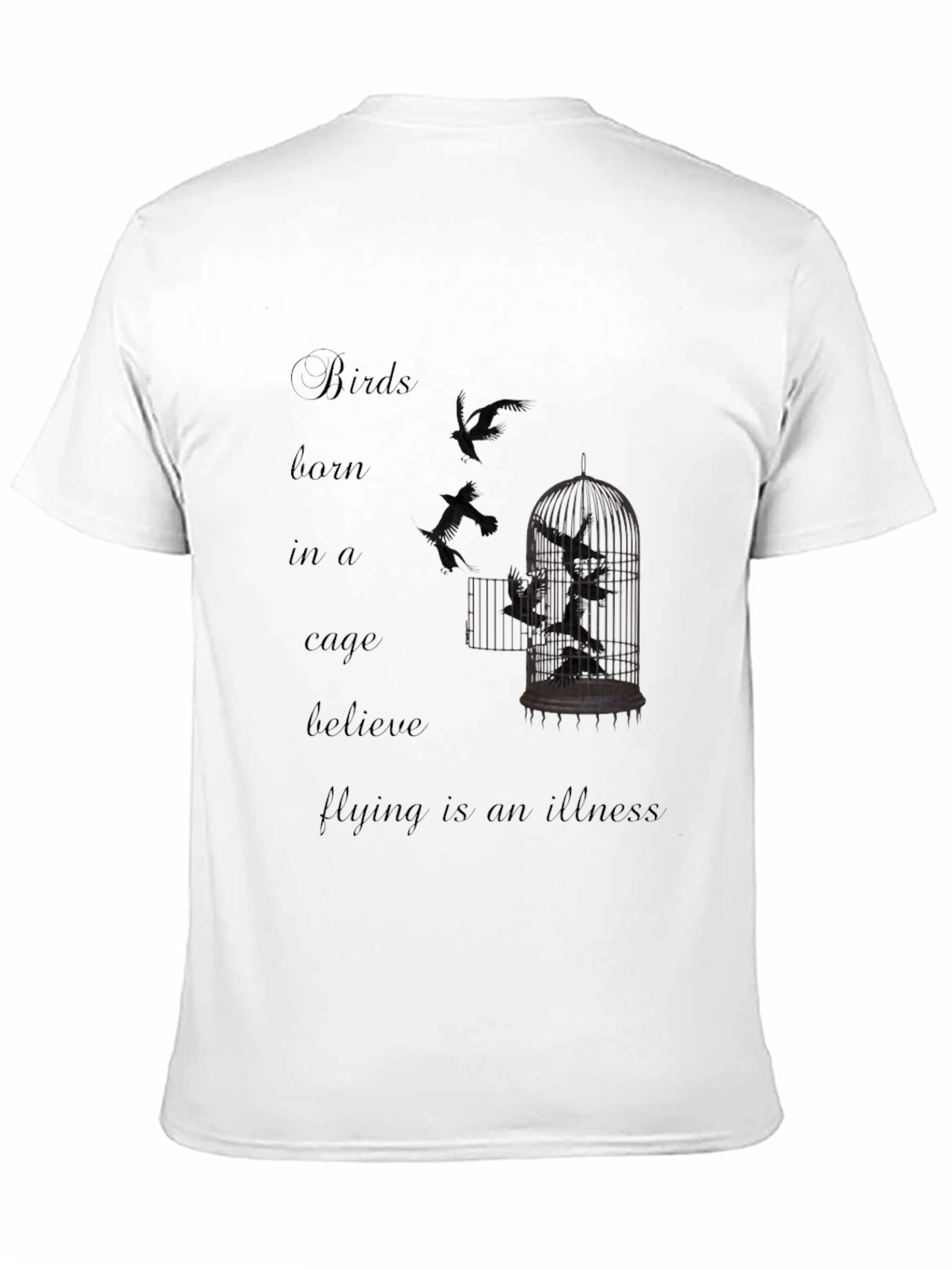 Black Birds Born in a Cage Graphic T-Shirt view 11