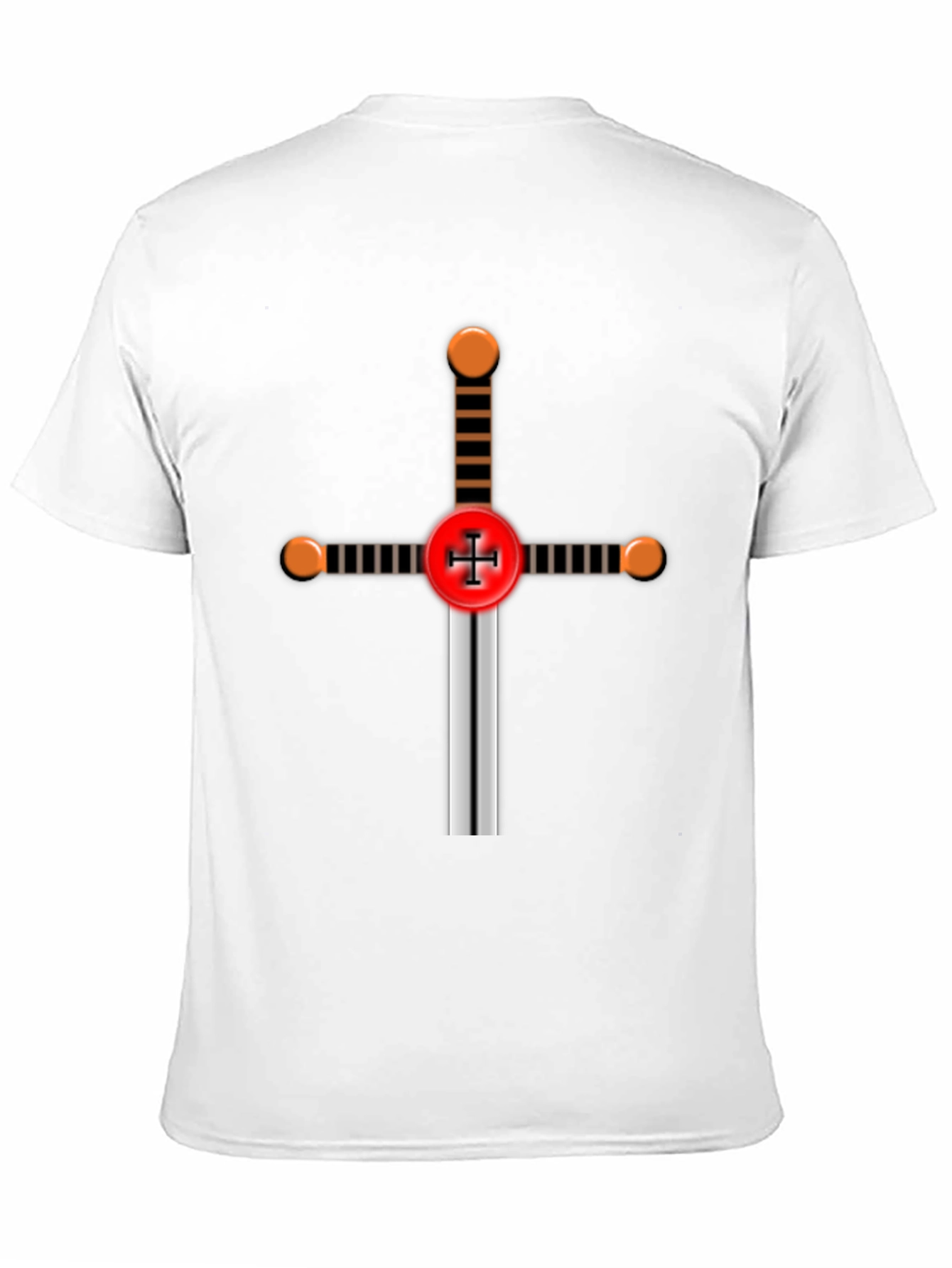 Black Crusader Knight Sword Graphic T-Shirt view 11