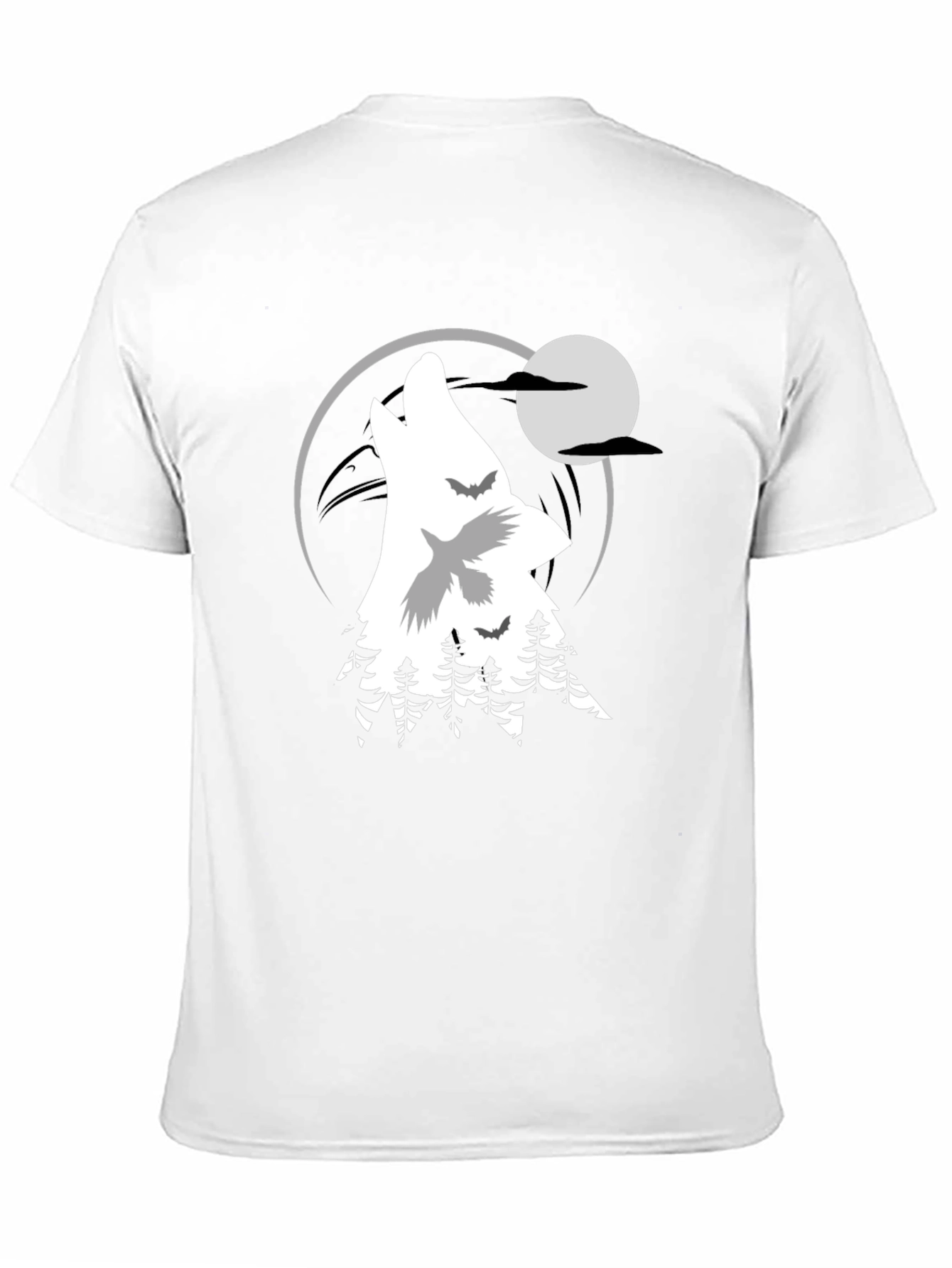 Black Wolf Moon Graphic T-Shirt view 11