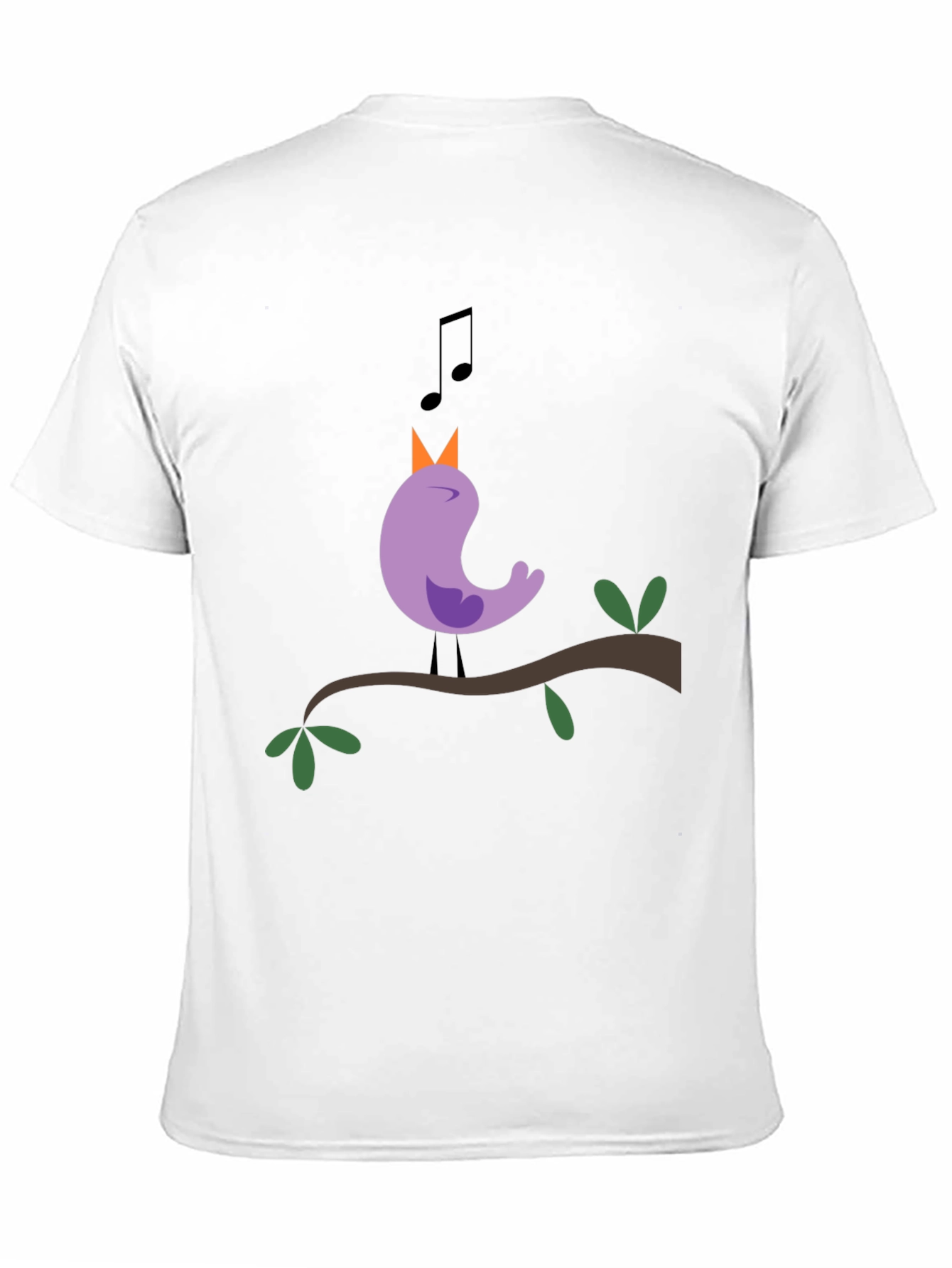 Black Singing Bird Graphic Tee - Black Cotton Blend view 11