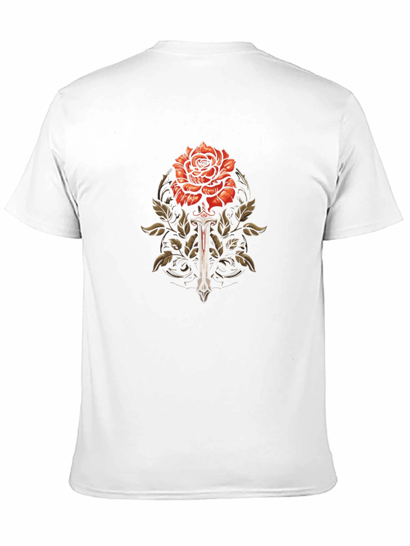 Black Rose & Sword Graphic T-Shirt - Black view 11