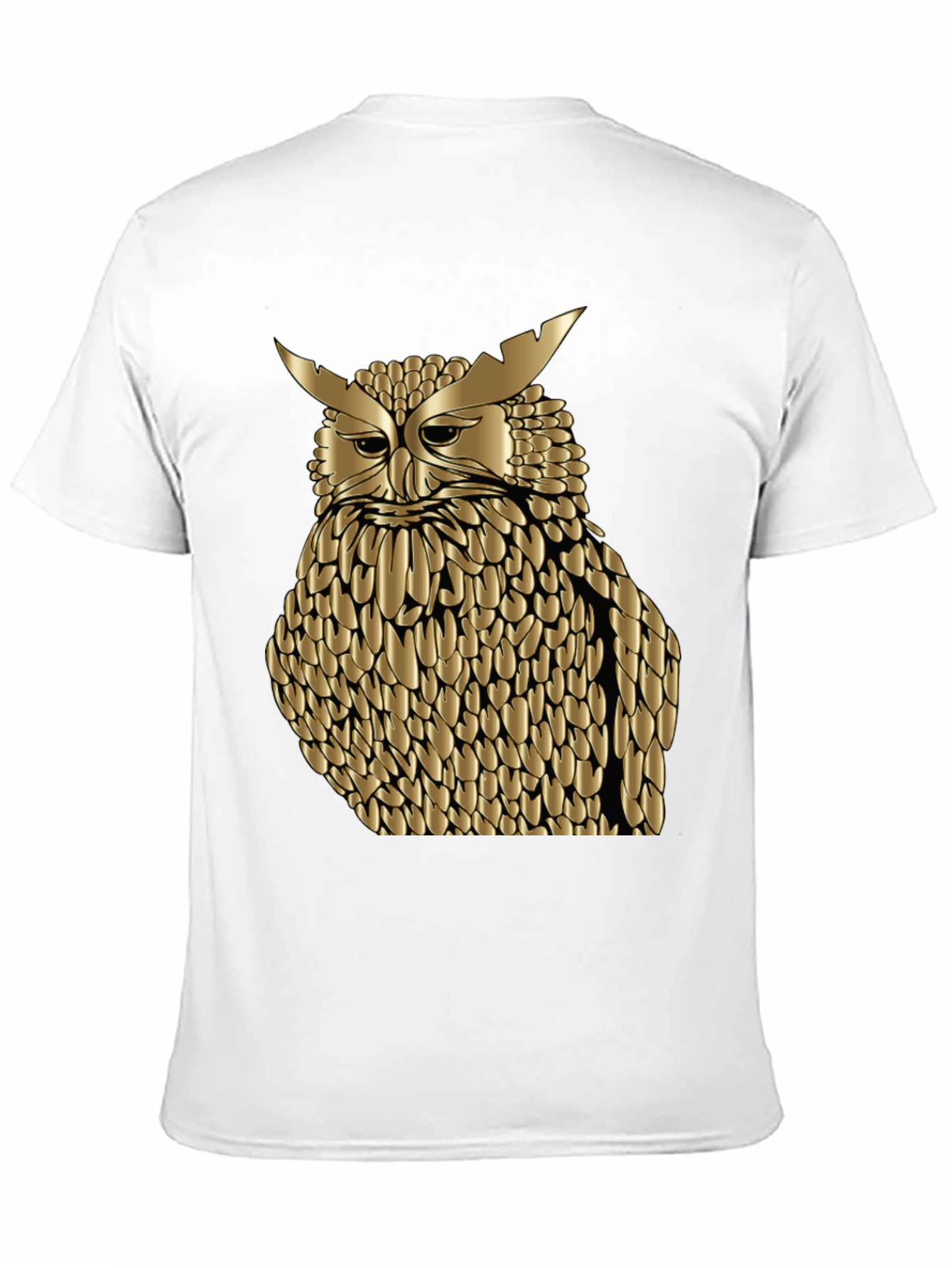 Black Golden Owl Graphic Tee - Black Cotton Blend Shirt view 11