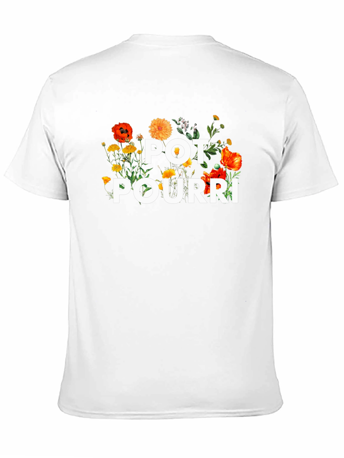 Black Pot Pourri Floral T-Shirt view 11