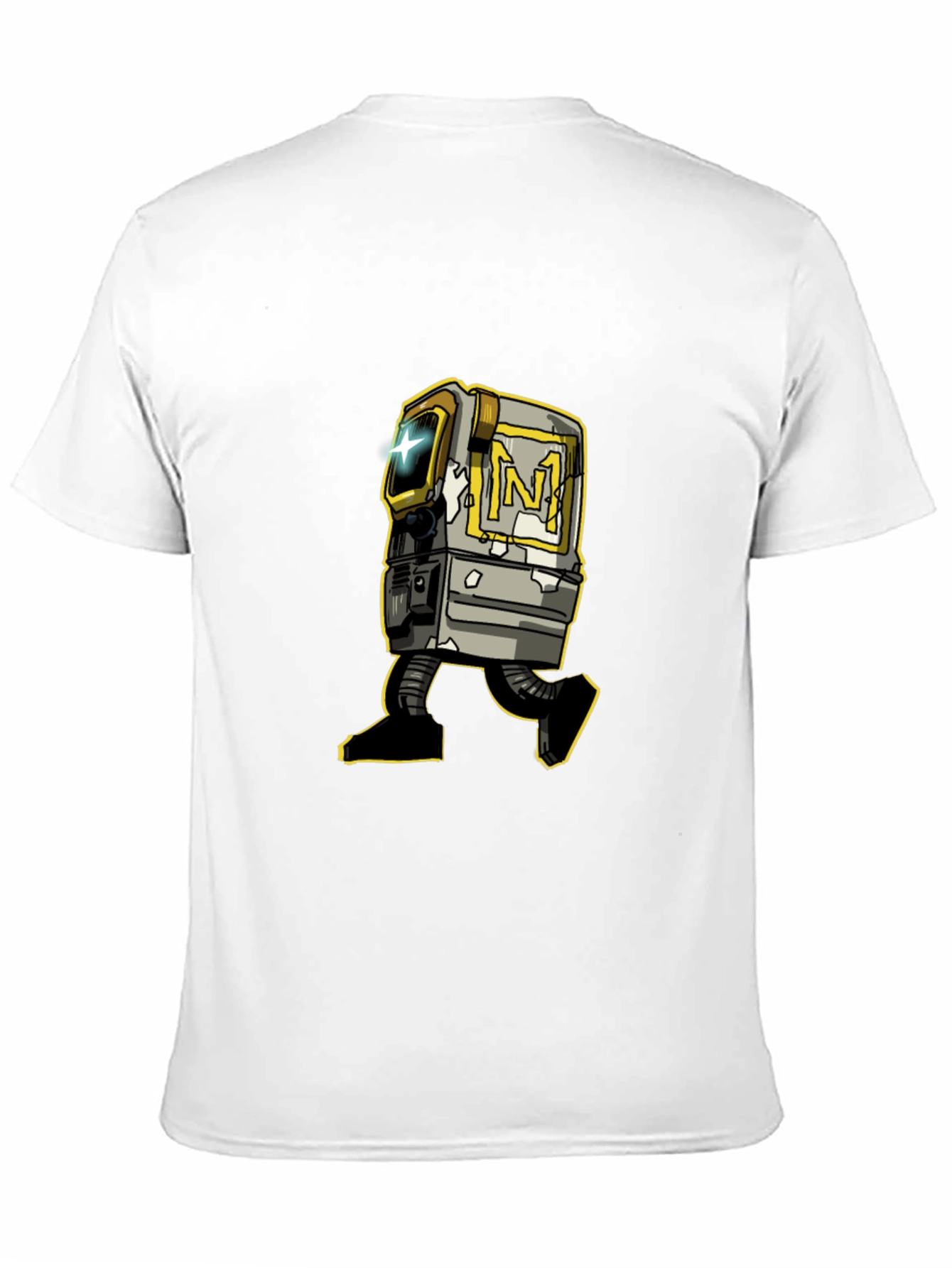 Black Retro Robot Graphic Tee - Stylish Black T-Shirt view 11