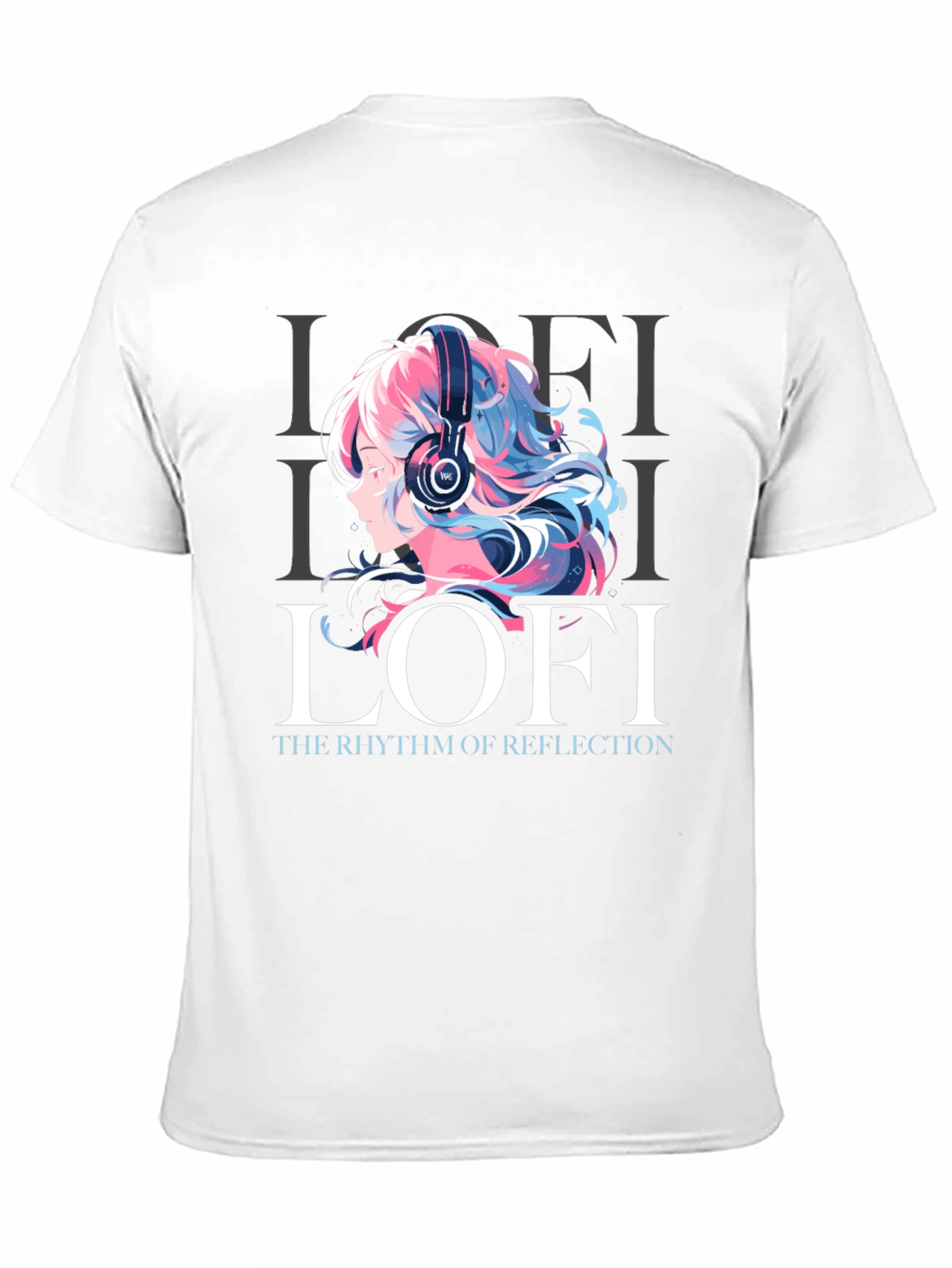 Black Lofi Anime Girl Graphic Tee - Comfortable Unisex T-Shirt view 11