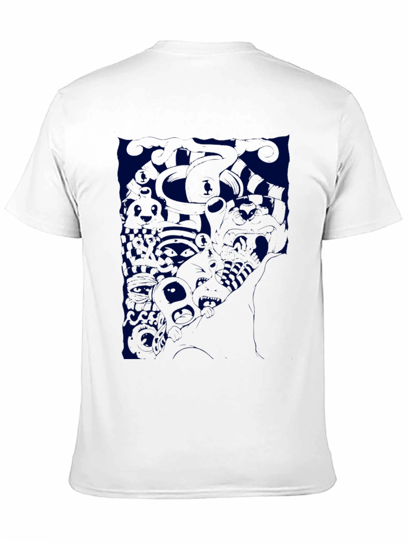 Abstract Graphic Print Black T-Shirt - 11