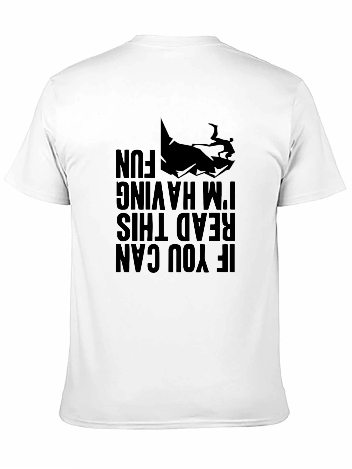 Black Funny Upside Down Graphic Tee - If You Can Read This T-Shirt view 11