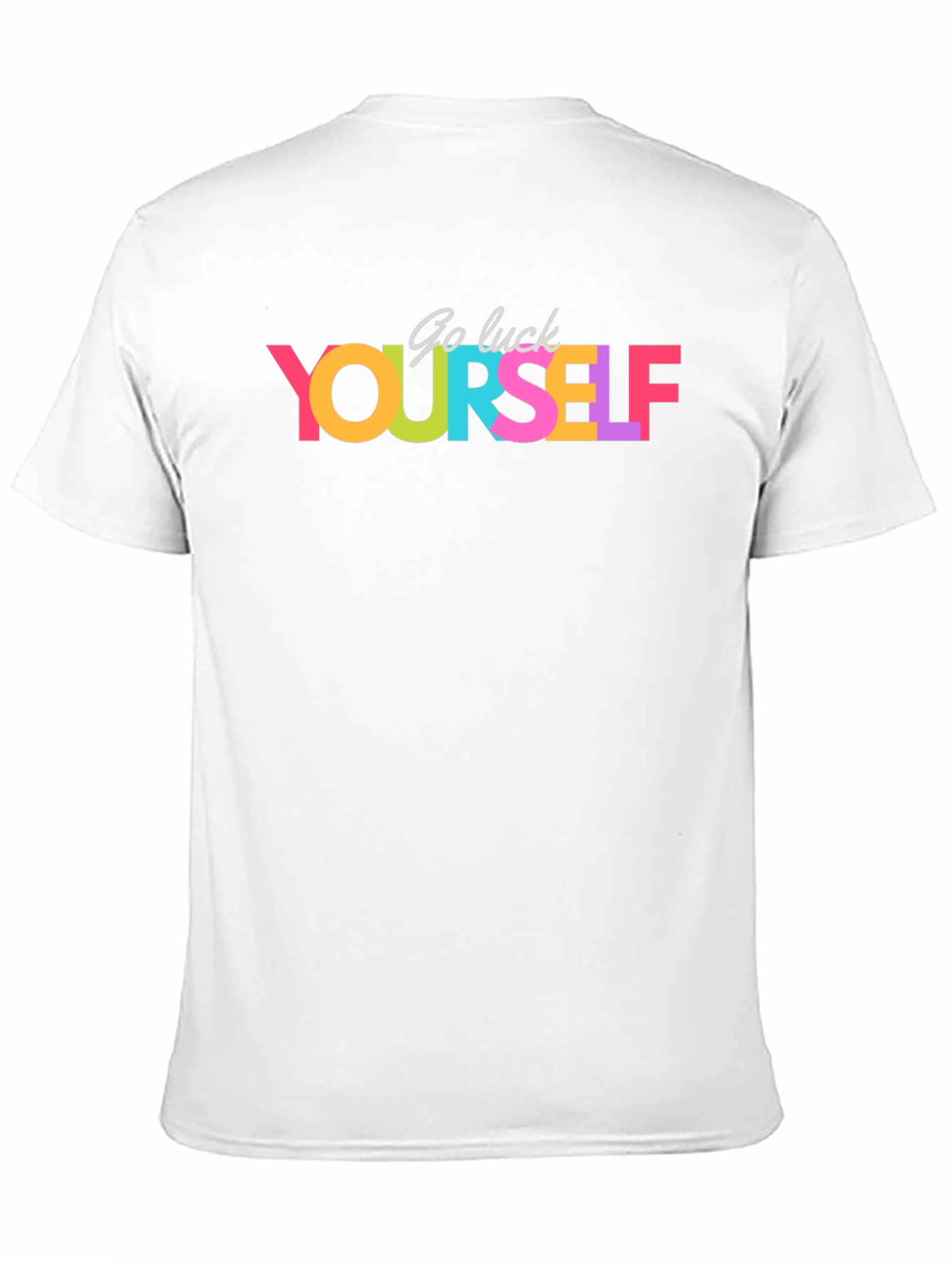 Black Go Luck Yourself Colorful Graphic T-Shirt view 11