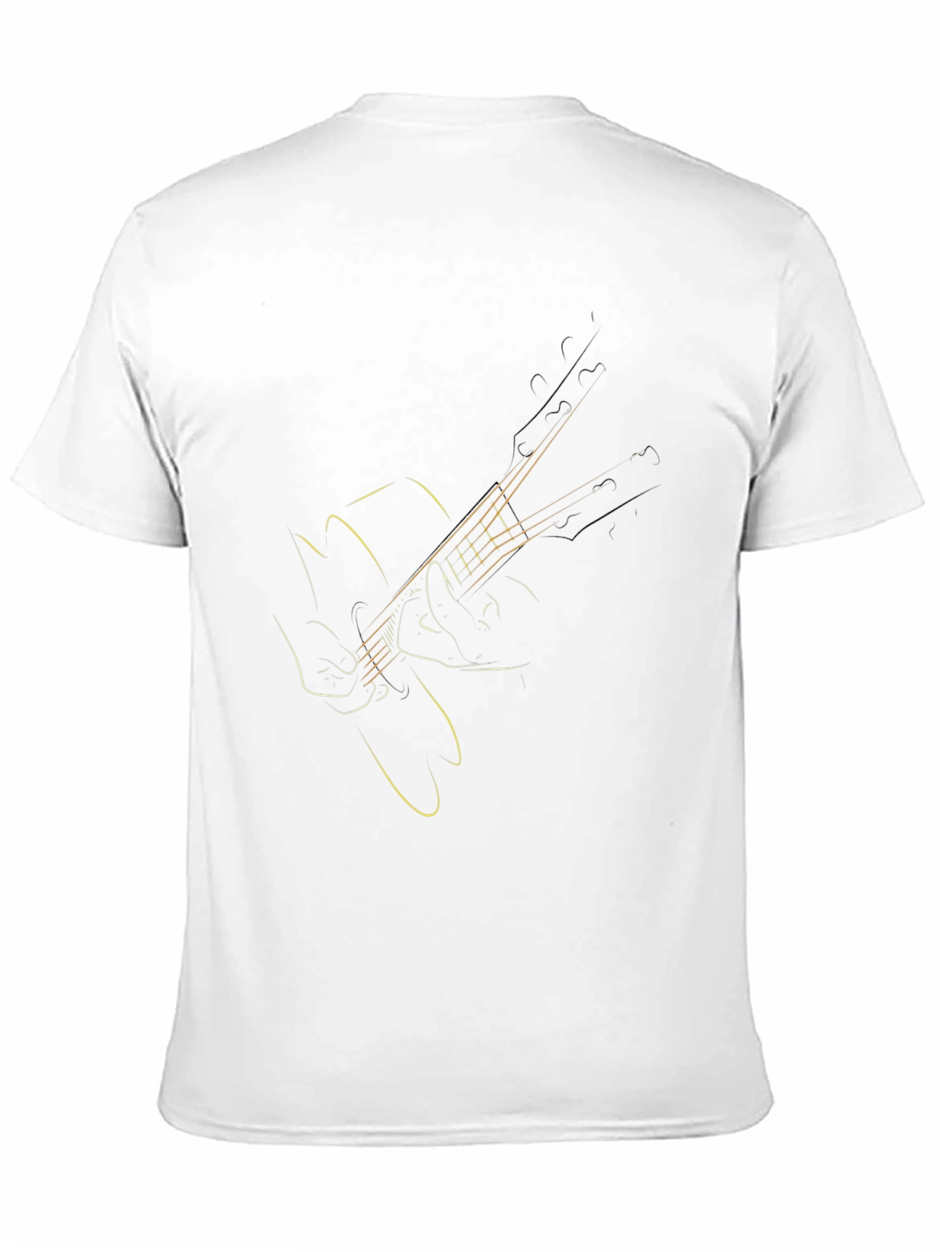Black Guitar Outline Graphic Tee - Stylish Musician T-Shirt view 11