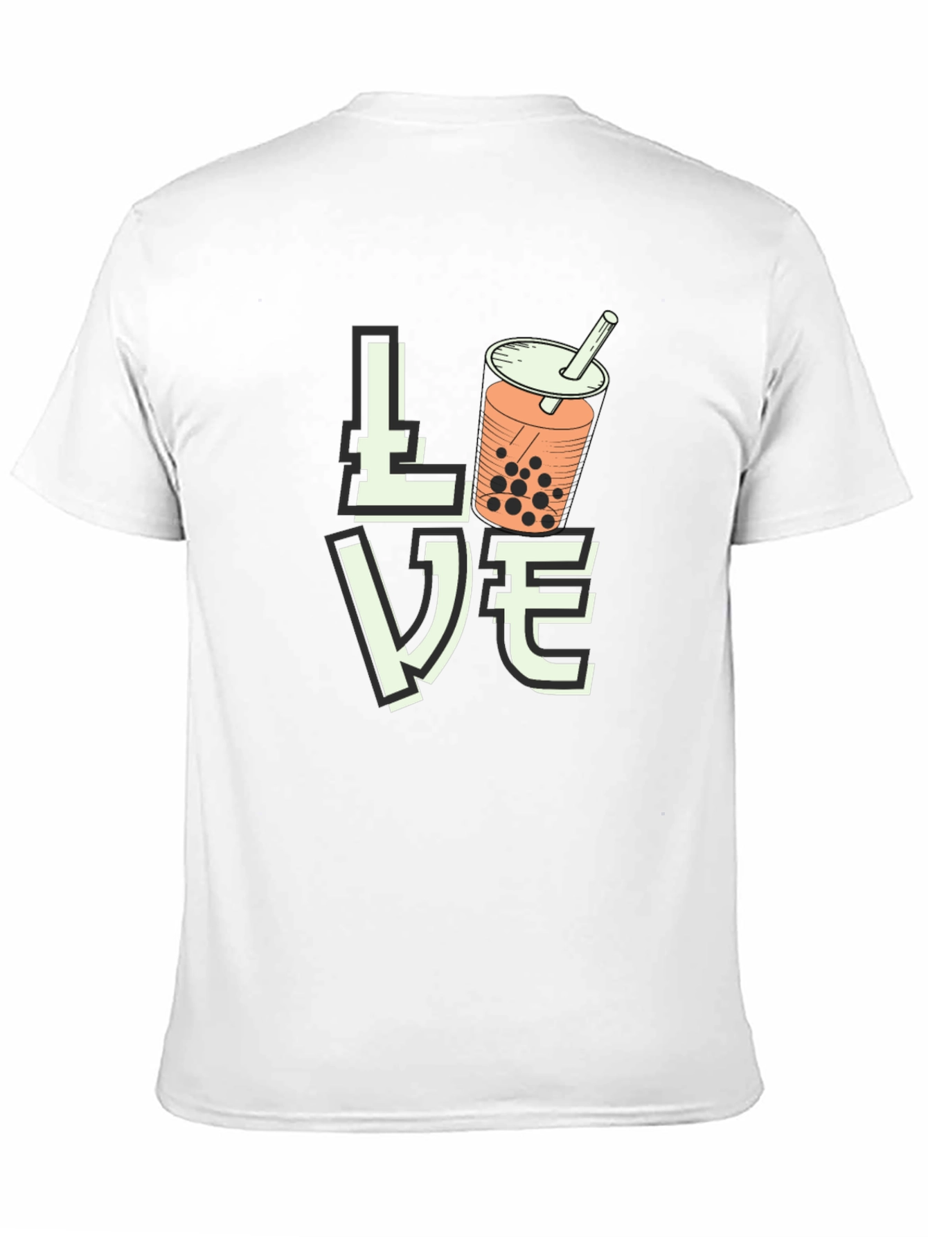 Black Love Bubble Tea Graphic T-Shirt - Black view 11
