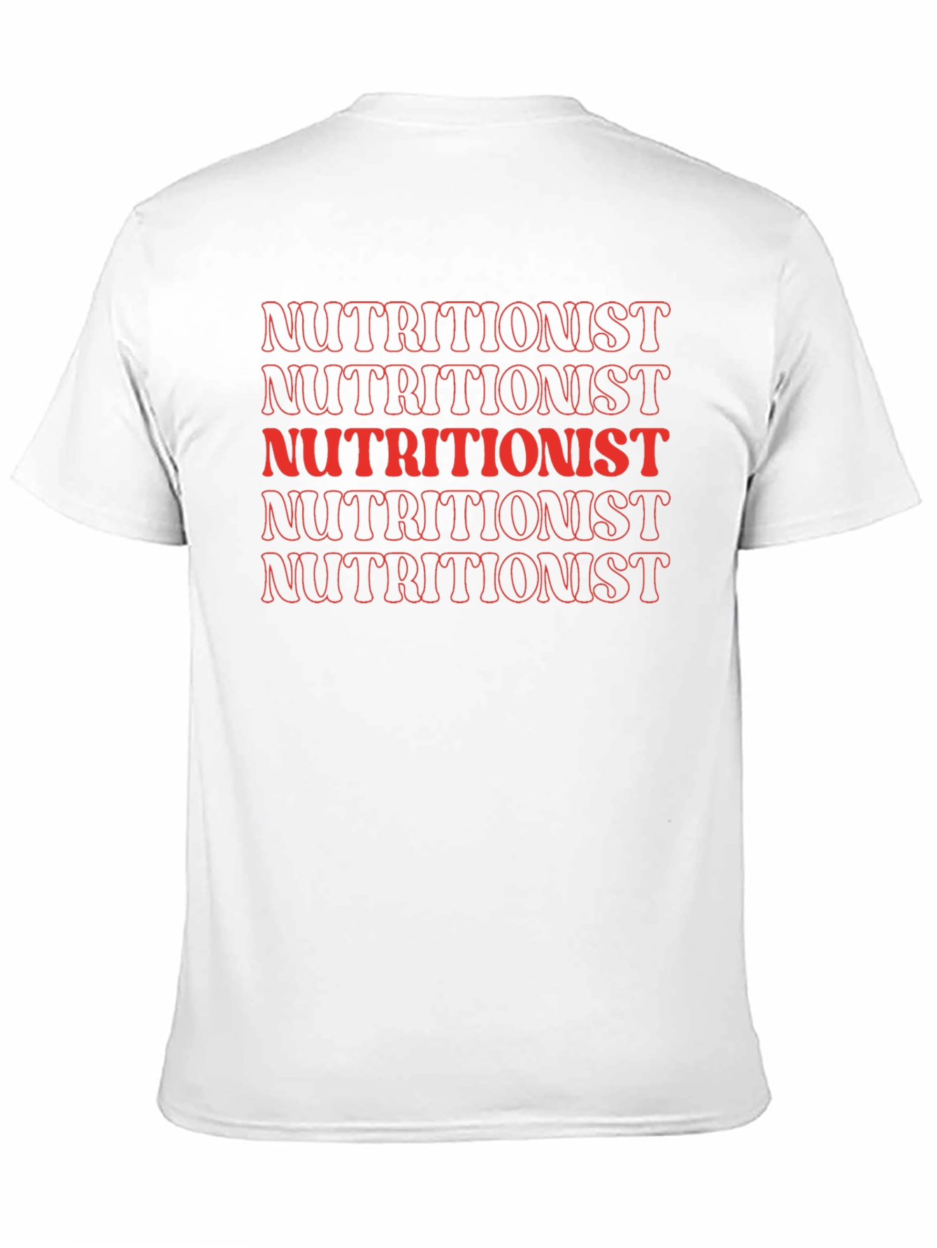 Black Nutritionist T-Shirt - Red Retro Text Design view 11